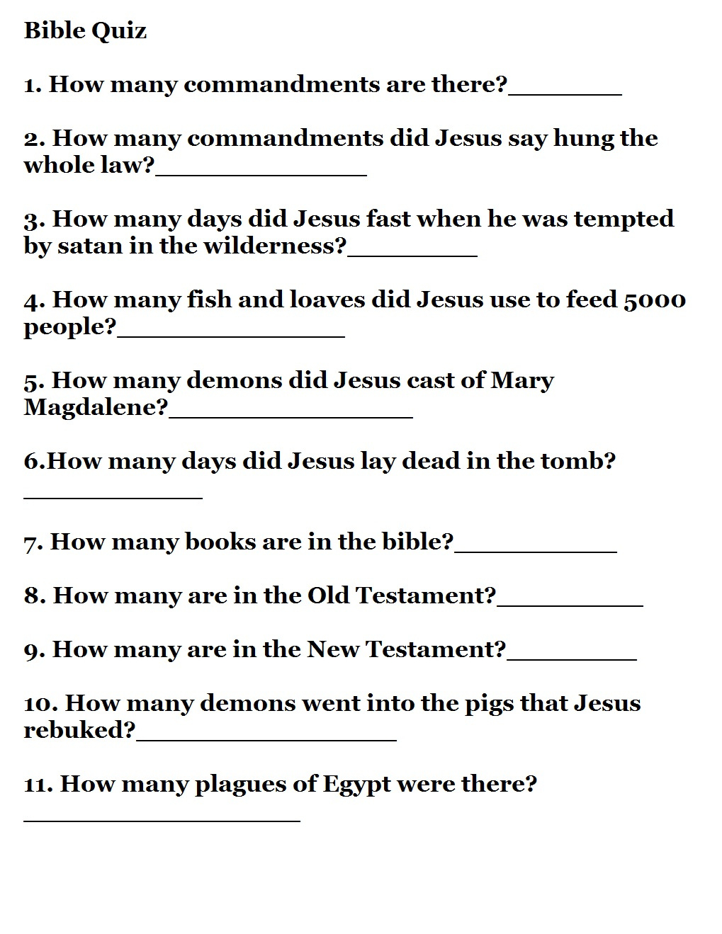 Printable Bible Quizzes with regard to Free Printable Bible Trivia