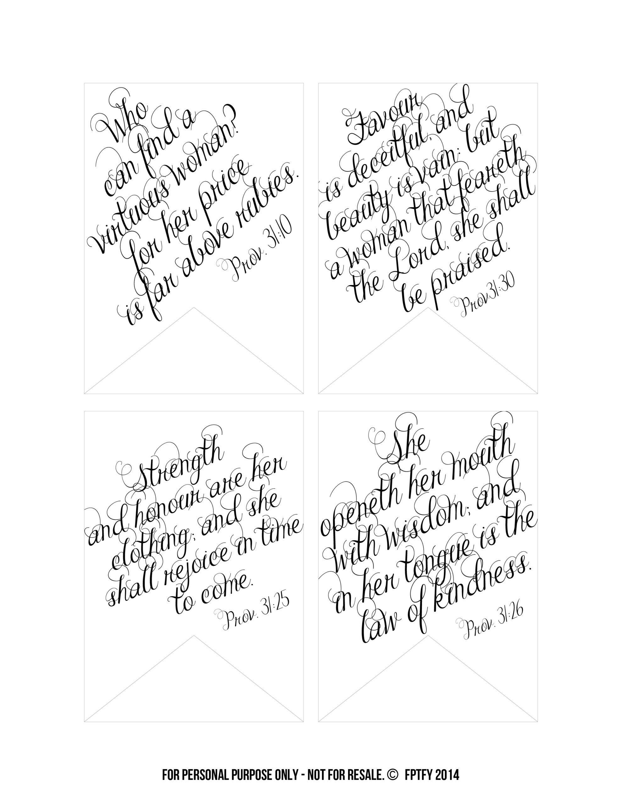 Printable Bible Verses: Proverbs 31 Tags - Free Pretty Things For You for Proverbs 31 Free Printable