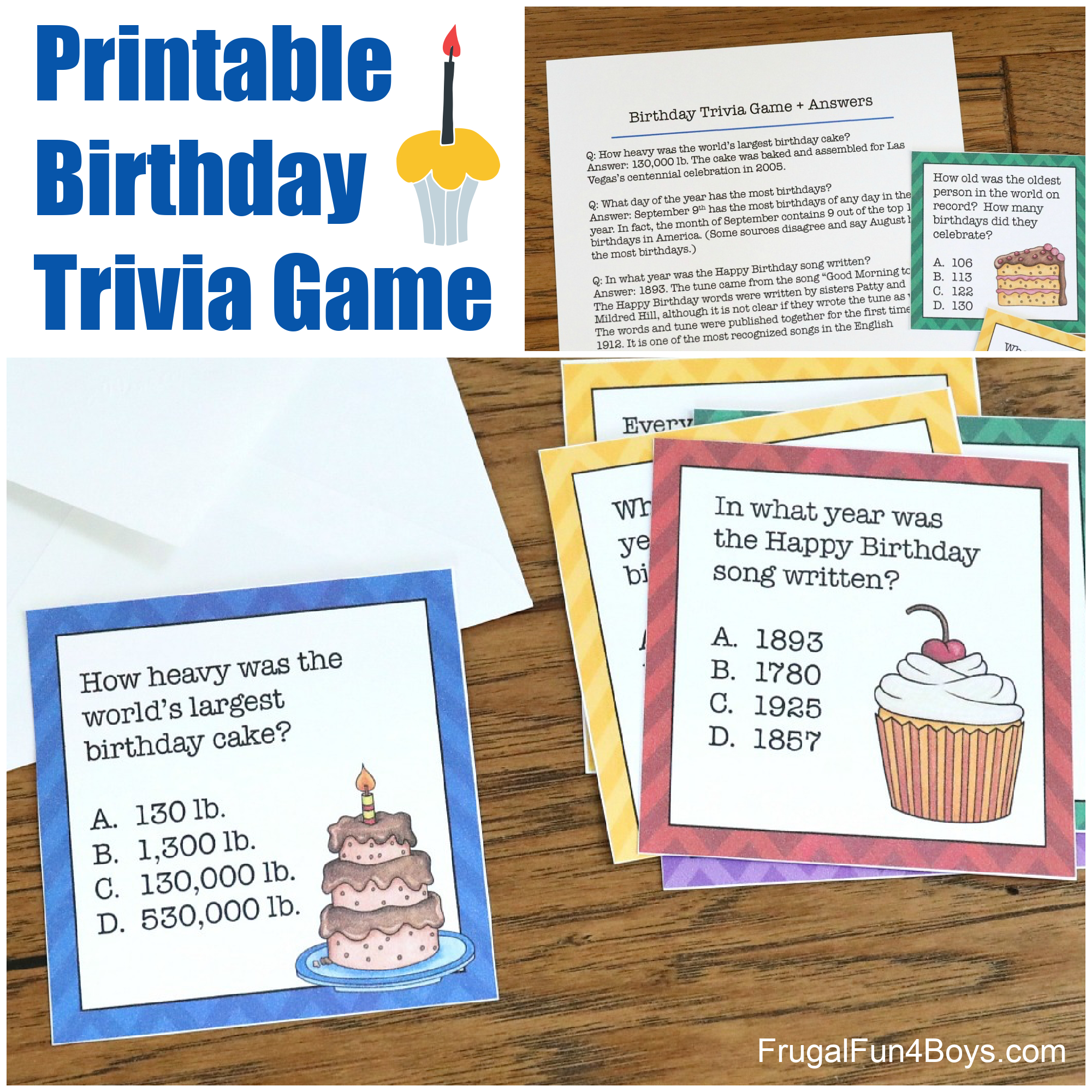 Printable Birthday Trivia Game - Frugal Fun For Boys And Girls pertaining to Free Printable Birthday Trivia Games