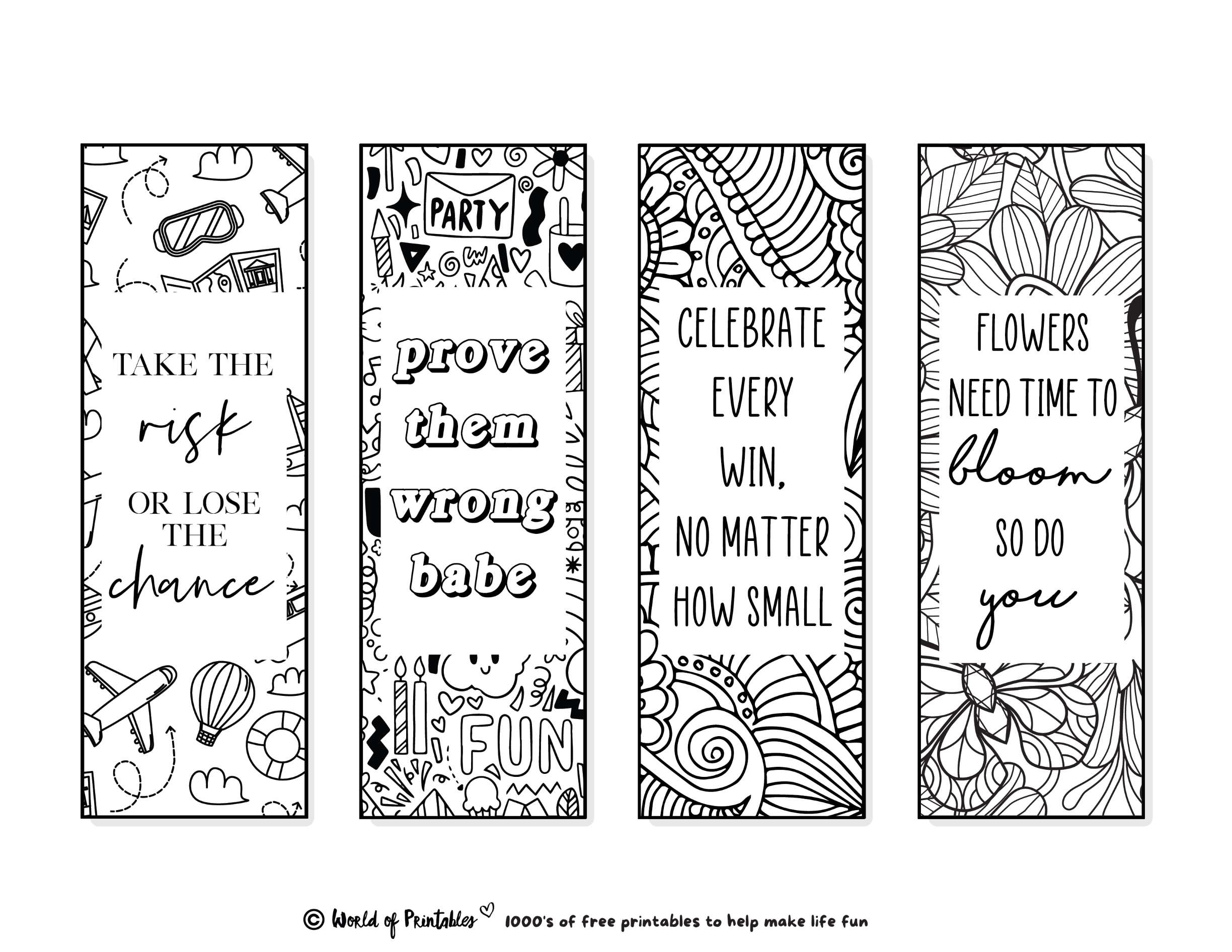 Printable Bookmarks To Color | 120 For Adults &amp;amp; Kids - World Of for Free Printable Coloring Bookmarks
