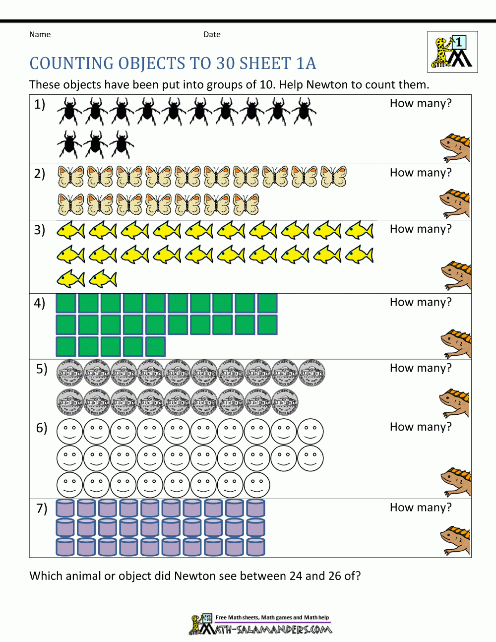 Printable Counting Worksheet - Counting Up To 50 inside Counting Lesson Worksheet Printable