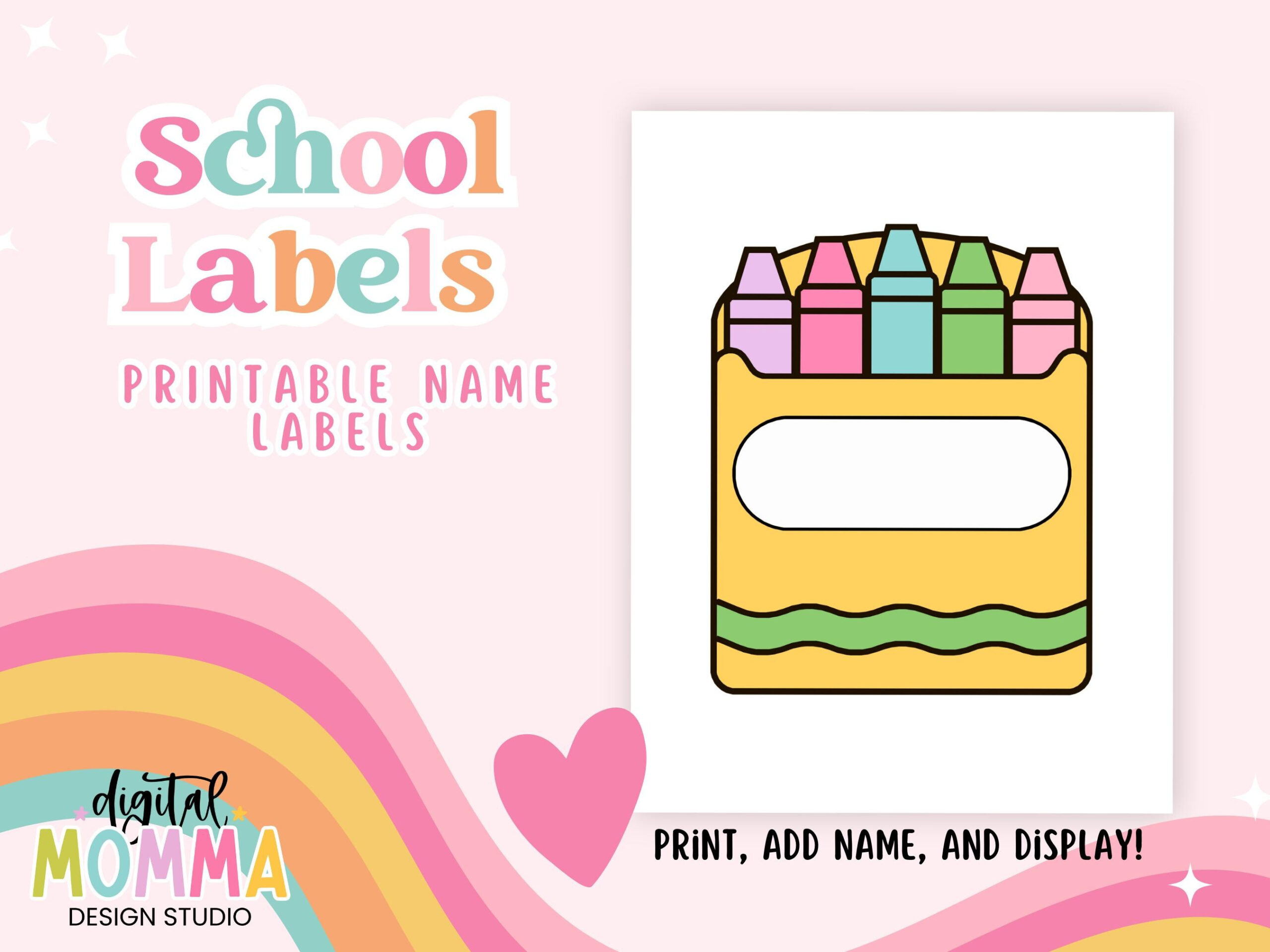 Printable Crayon Box Classroom Label, Name Tag, Cubby Tags inside Free Printable Cubby Tags For Preschool