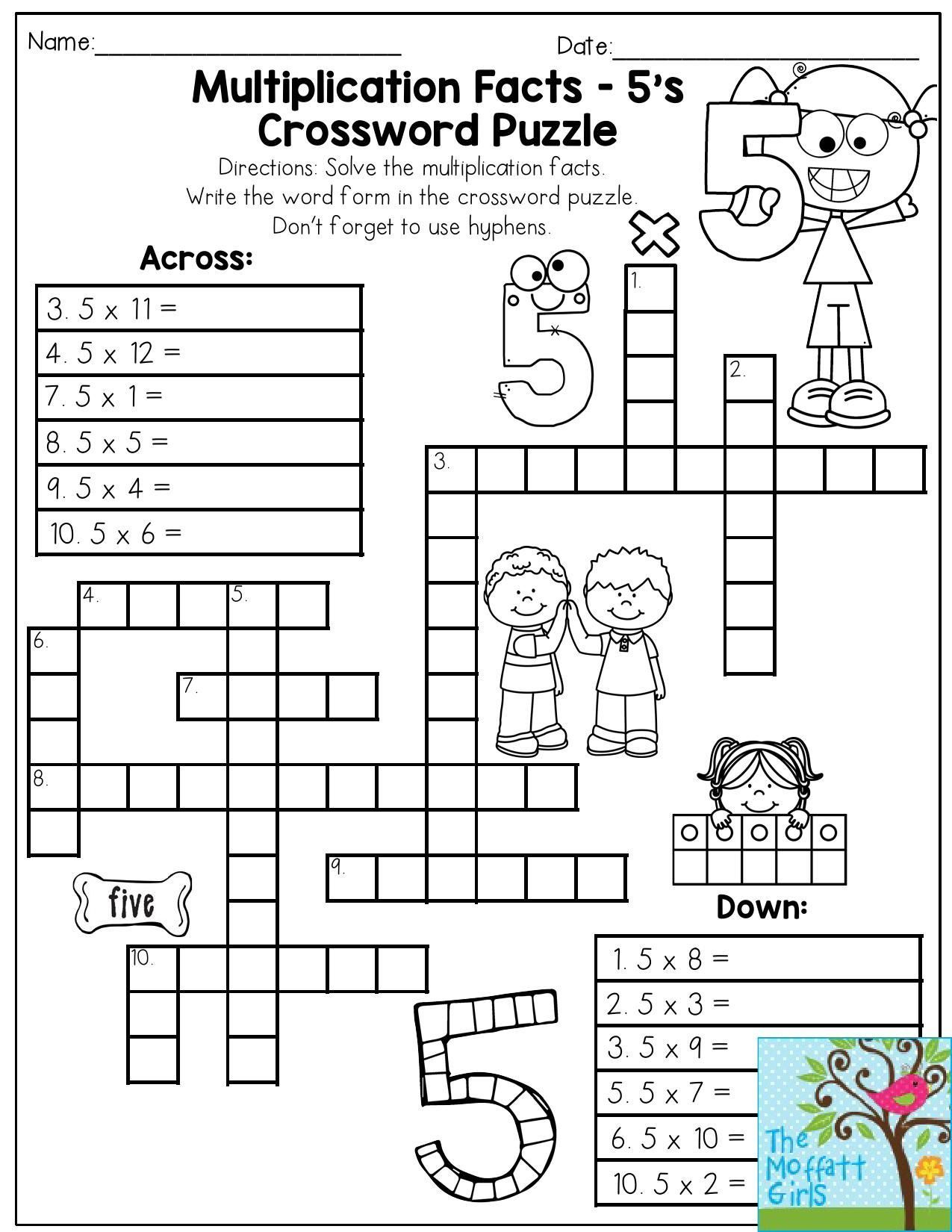 Printable Crossword Puzzle Grade 3 | Fun Math Worksheets, Math with Printable Crossword Puzzles For Third Graders