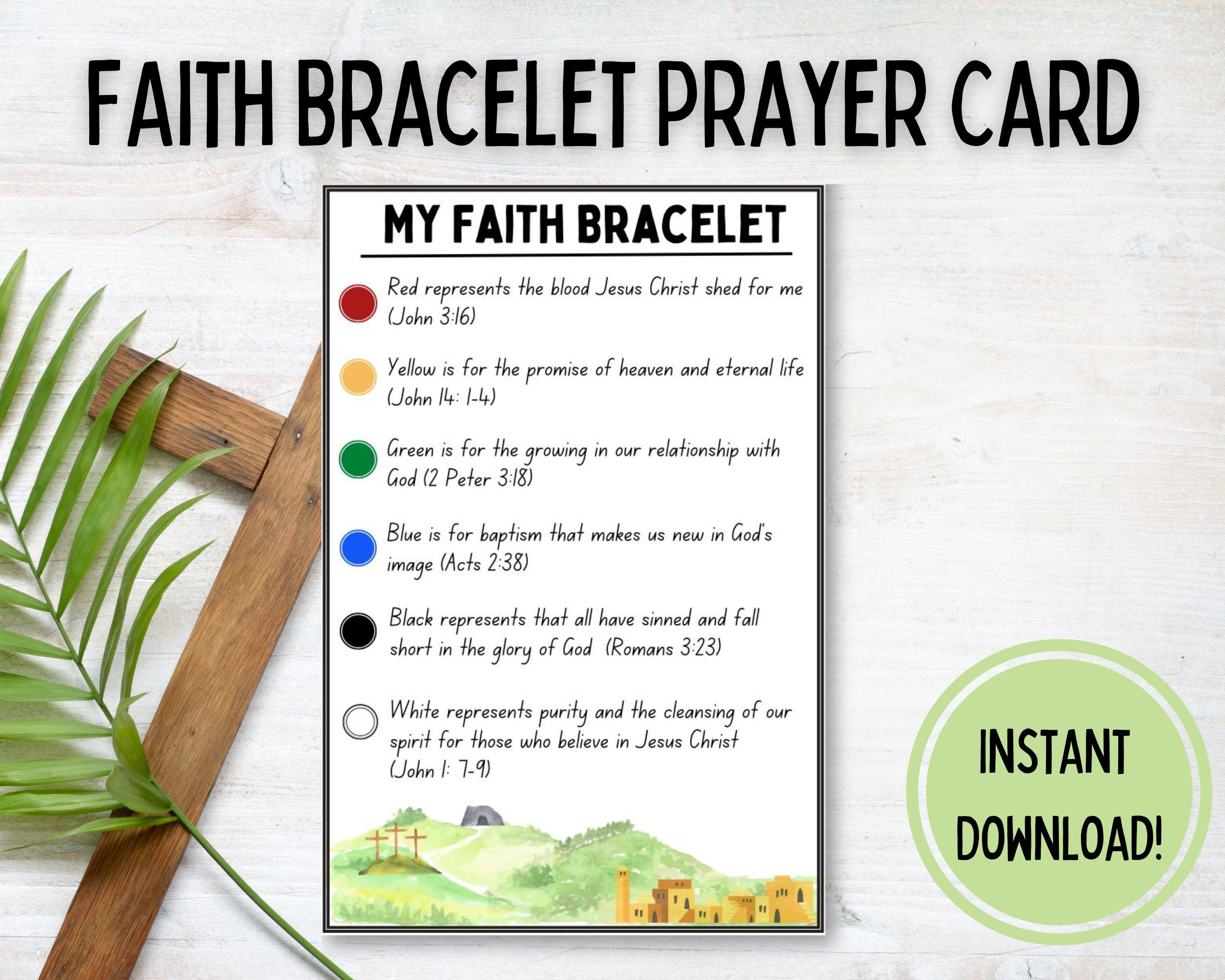 Printable Faith Bracelet Prayer Card | Salvation Bracelet Card inside Free Printable Salvation Bracelet Cards