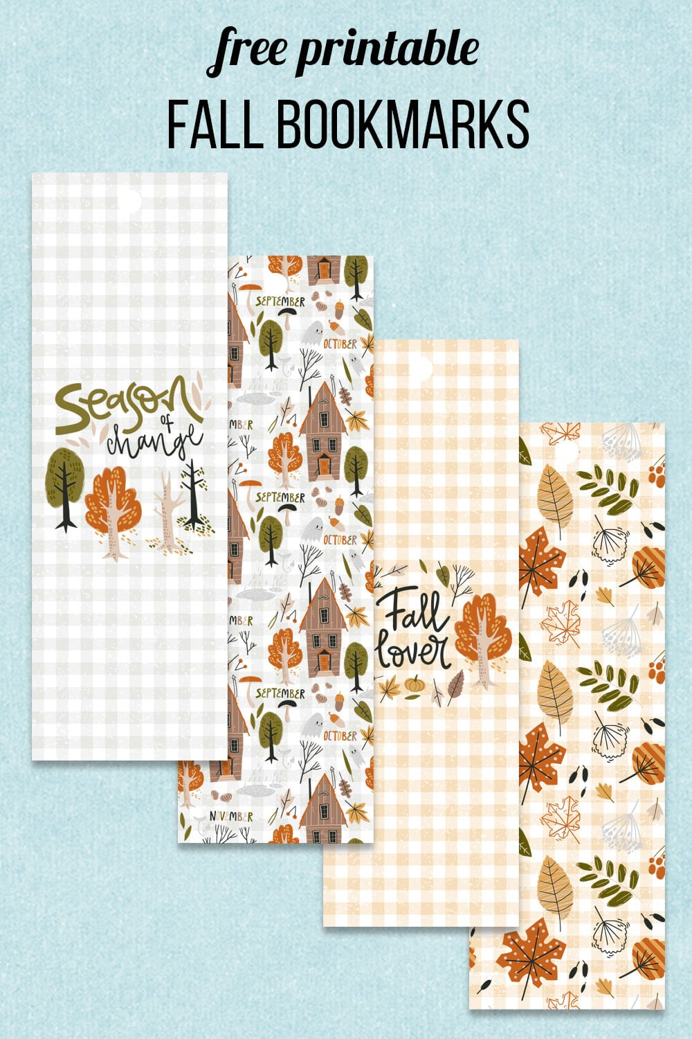 Printable Fall Bookmarks intended for Fall Bookmarks Free Printable