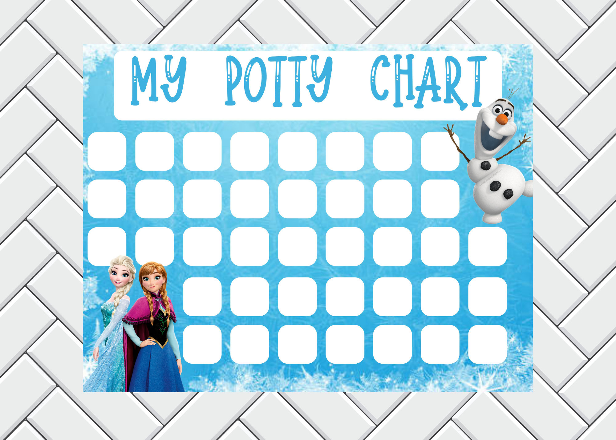 Printable Frozen Potty Training Chart - Toddler Reward Chart in Free Printable Frozen Potty Training Chart