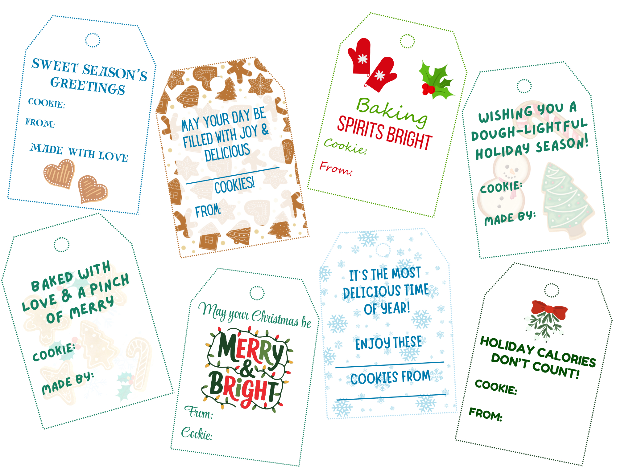 Printable Gift Tags For Holiday Cookies | Signup inside Free Printable Christmas Cookie Tags