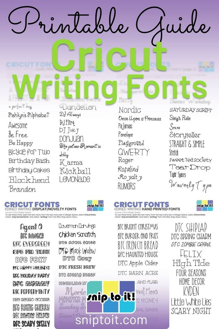 Printable Guide To Cricut Writing Fonts pertaining to Free Printable Cricut Font Cheat Sheet