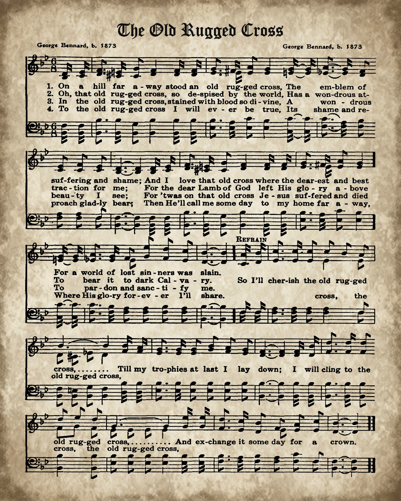 Printable Hymn Book Page - The Old Rugged Cross - Knick Of Time with Free Printable Vintage Old Rugged Cross Sheet Music