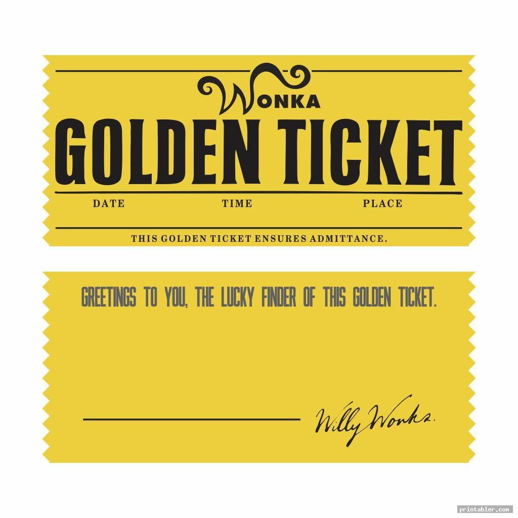 Printable Image Gallery intended for Willy Wonka Golden Ticket Free Printable