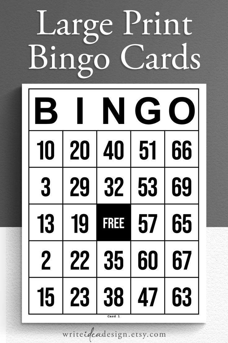 Printable Jumbo Cards Set Of 1000 With Large Print - Elevate Your intended for Printable Large Print Bingo Cards