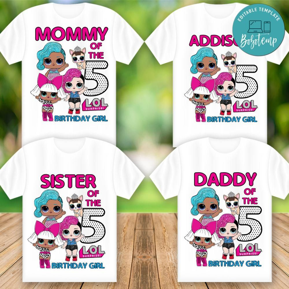 Printable Lol Doll Birthday Party Shirt Digital File Diy | Bobotemp with Printable Lol Surprise Birthday Shirt