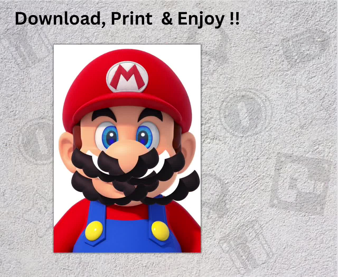Pin the Mustache on Mario Free Printable FREE Printable HQ