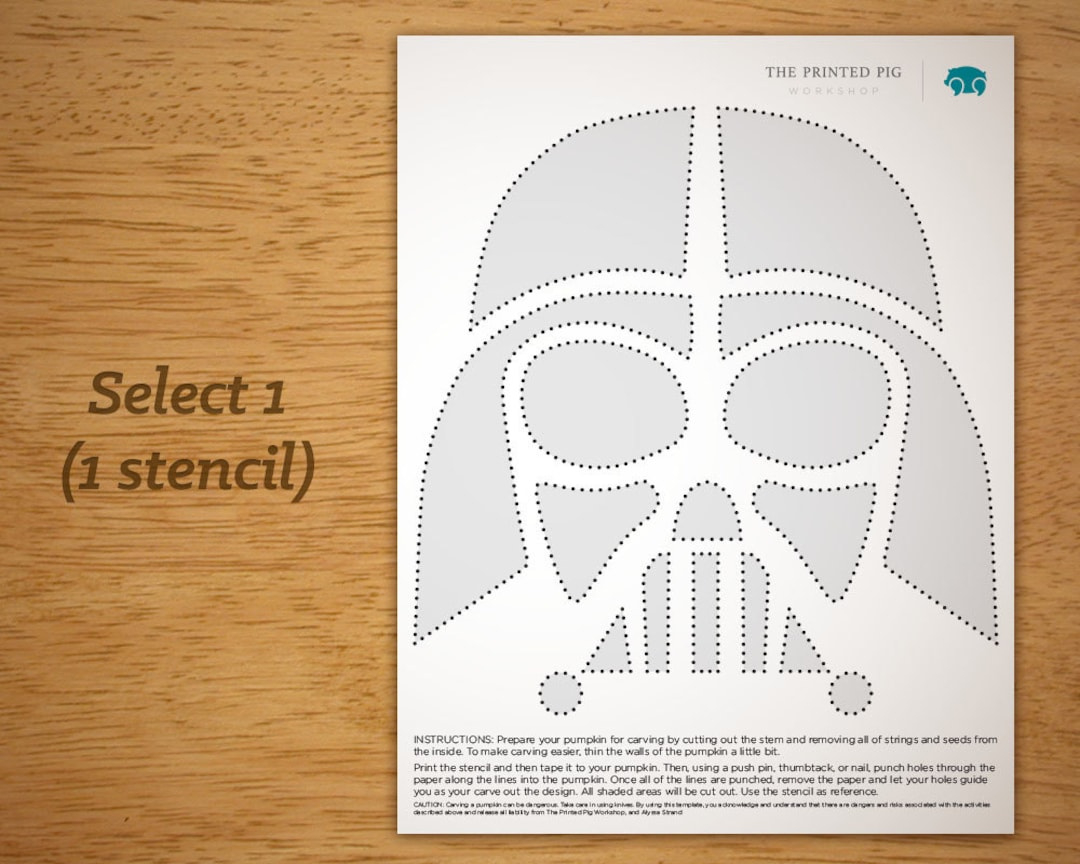 Printable Pumpkin Carving Pattern: Star Wars, Darth Vader - Etsy regarding Printable Darth Vader Stencil