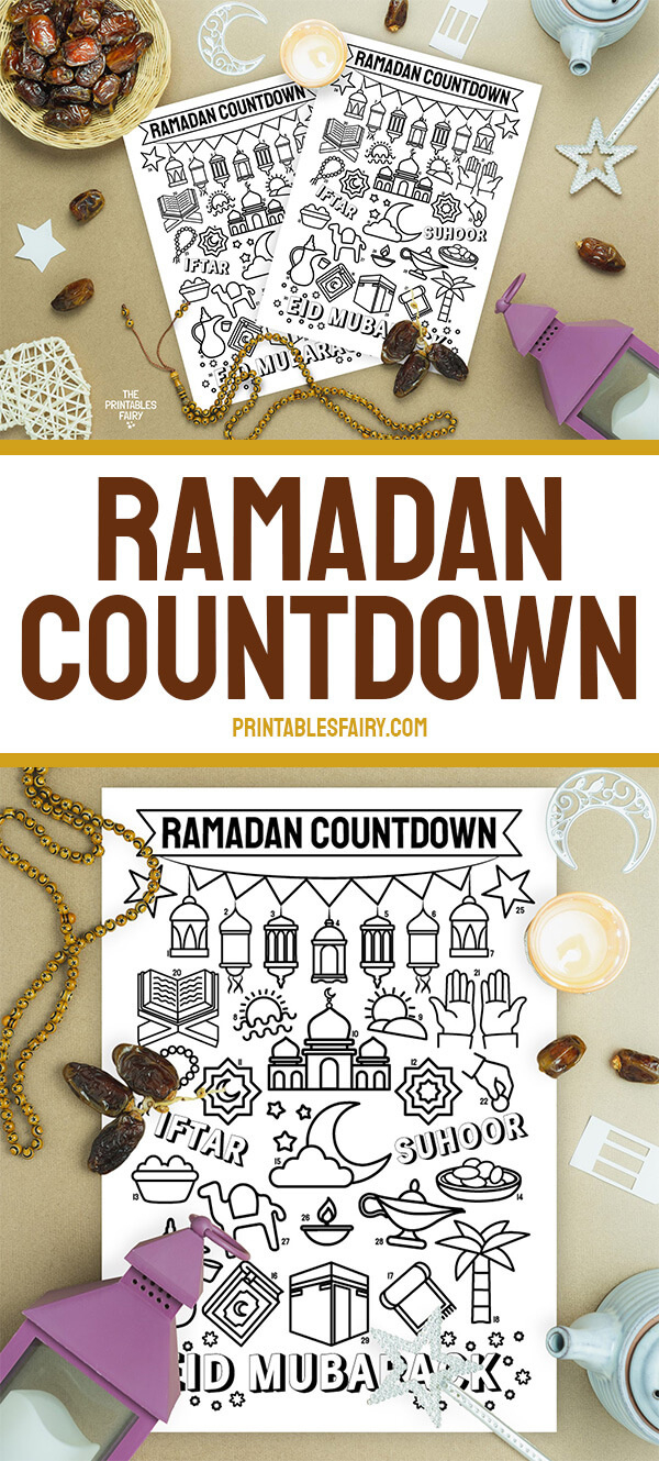 Printable Ramadan Countdown Calendar - The Printables Fairy in Free Ramadan Countdown Printables For Kids