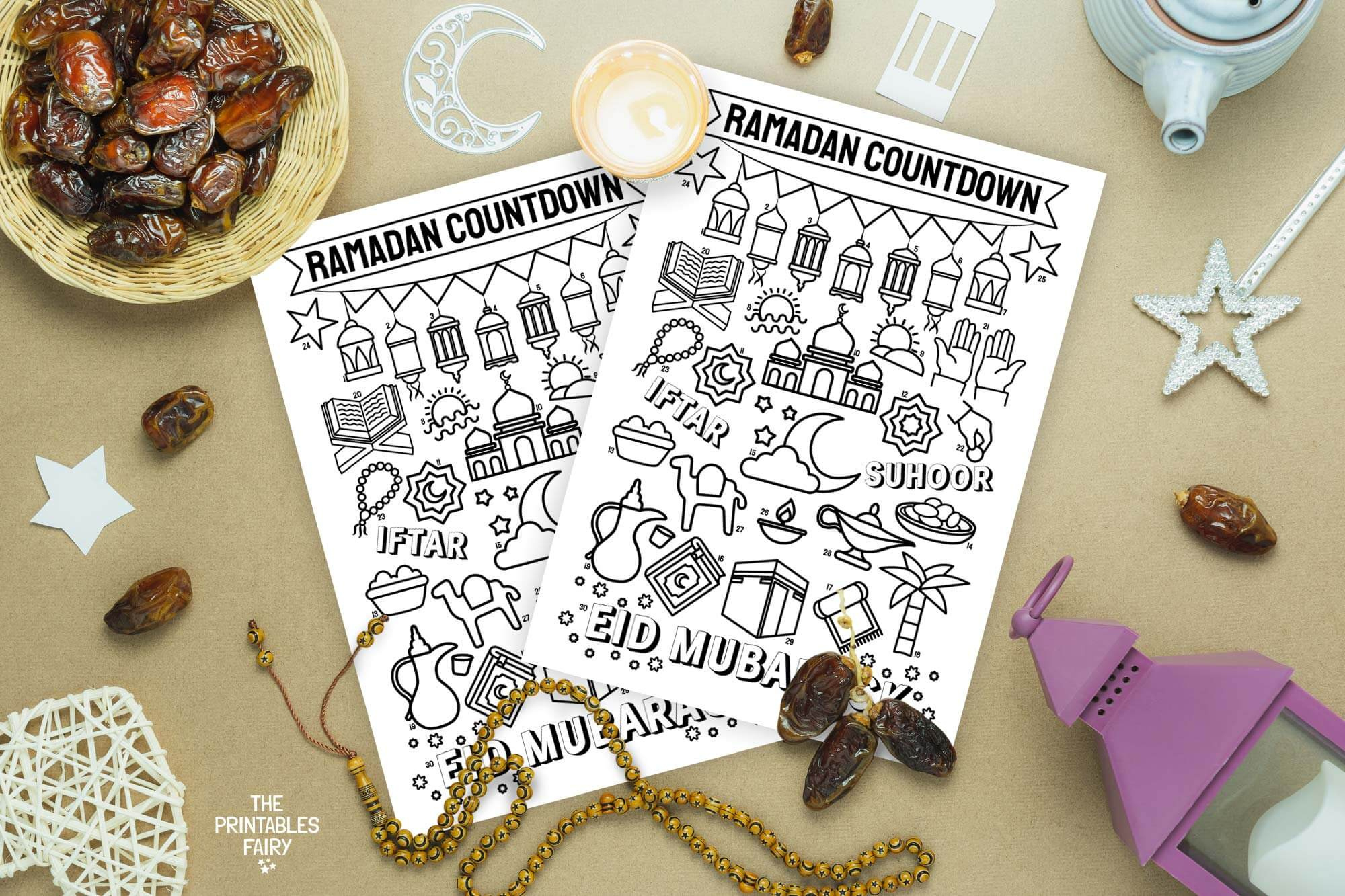 Printable Ramadan Countdown Calendar - The Printables Fairy throughout Free Ramadan Countdown Printables For Kids