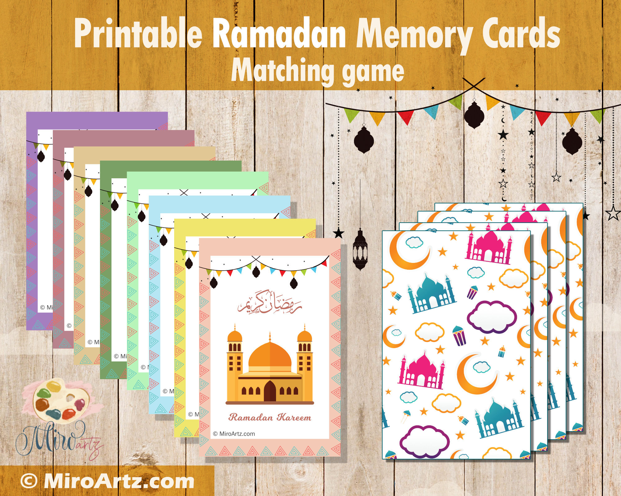 Printable Ramadan Memory Game| Digital Ramadan Matching Cards for Printable Ramadan Cards