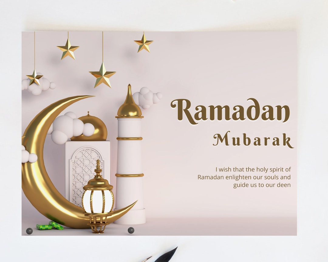 Printable Ramadan Mubarak Card | Ramadan Celebration Greeting Card with regard to Ramadan Kareem Printable Cards