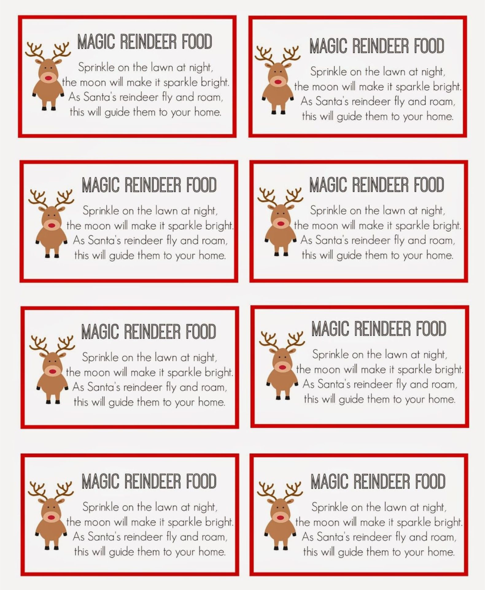 Printable Reindeer Food Label | Magic Reindeer Food, Kids pertaining to Free Reindeer Food Printable