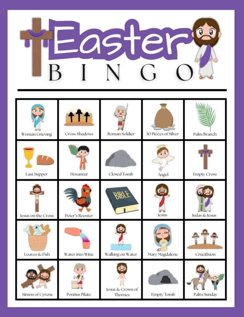 Printable Religious Easter Bingo for Free Printable Christian Easter Bingo Cards