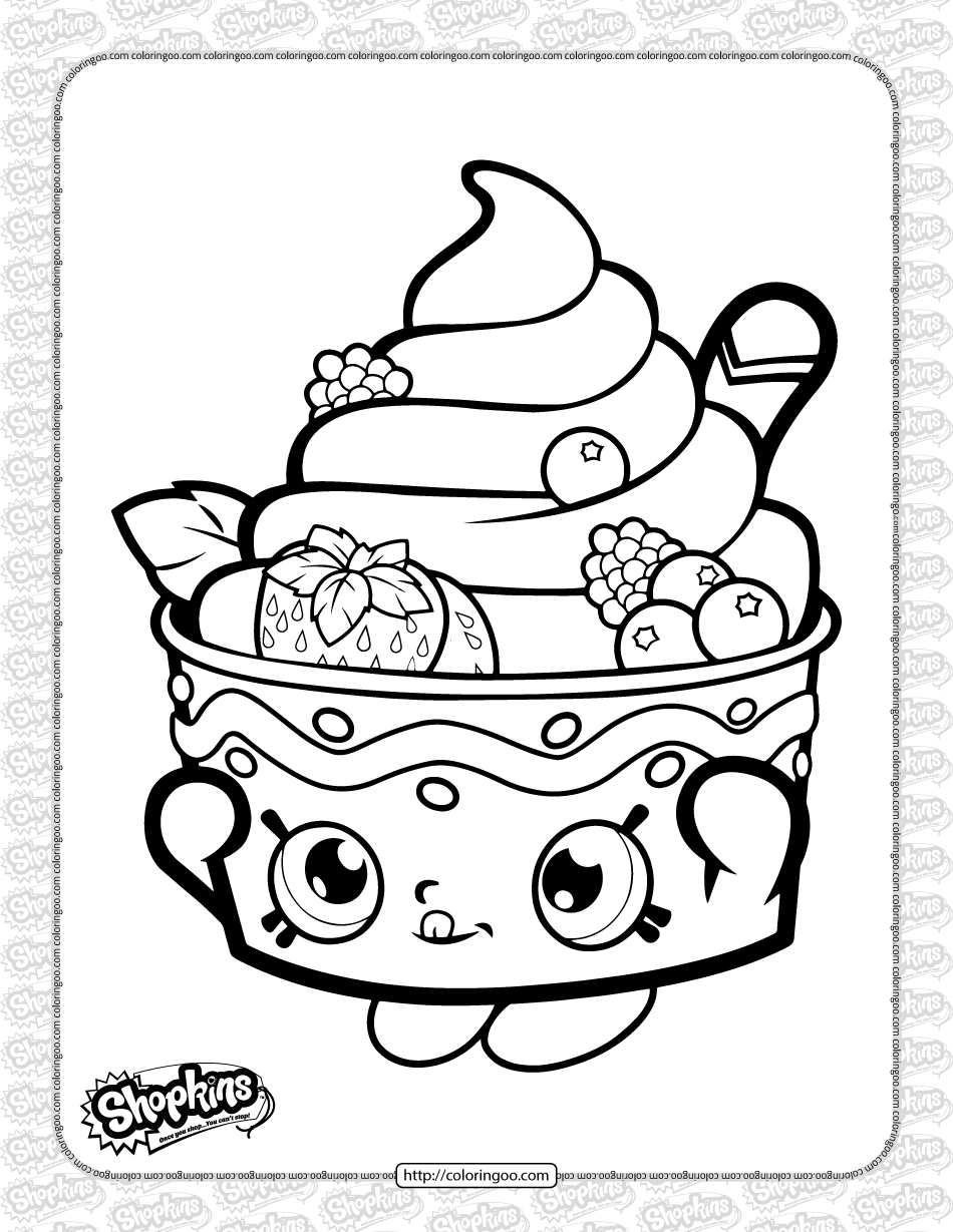 Printable Shopkins Yo-Chi Coloring Page with Free Printable Shopkins Coloring Pages