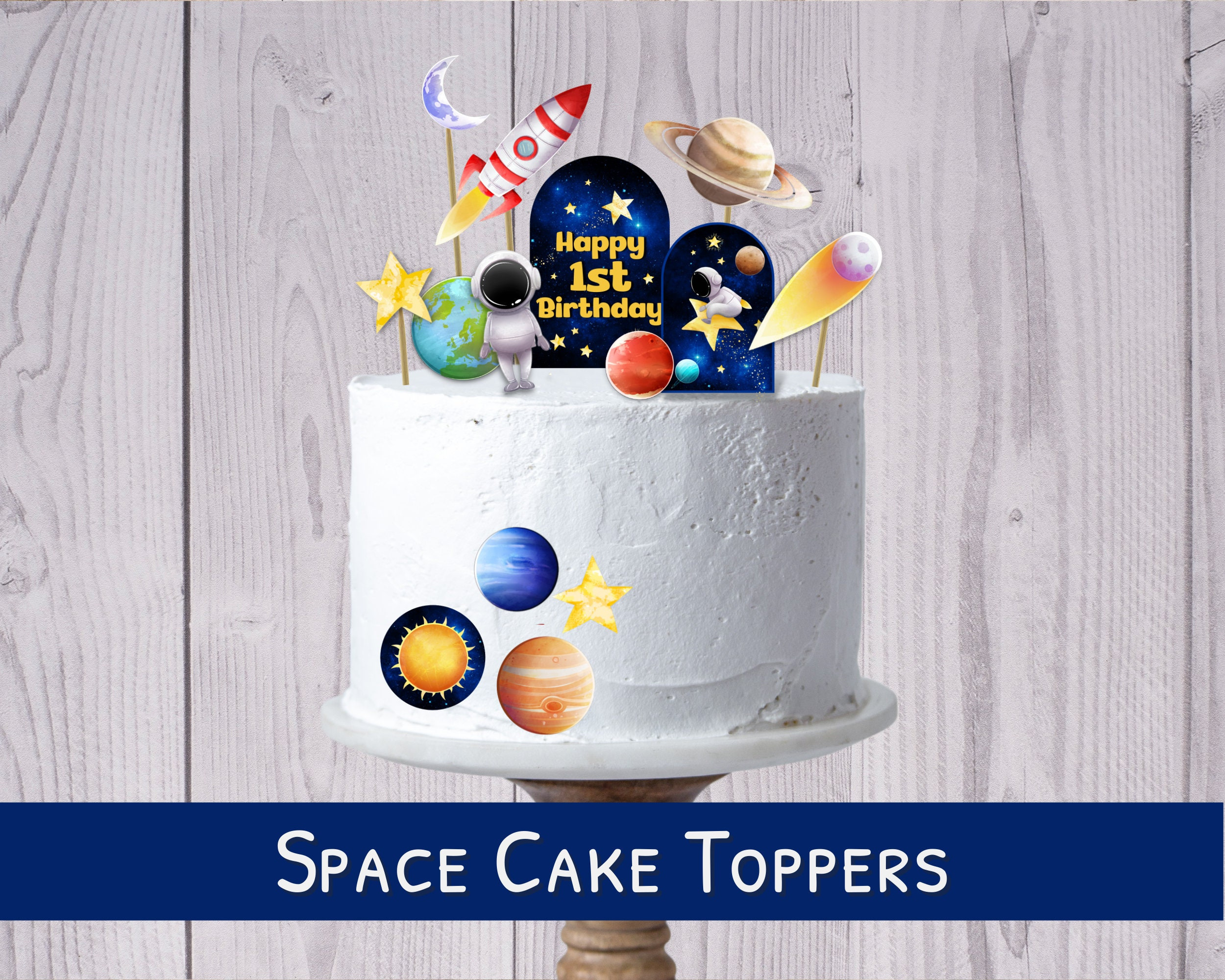 Printable Space Cake Topper - Space Birthday Party - Galaxy Table with regard to Space Cake Topper Printable