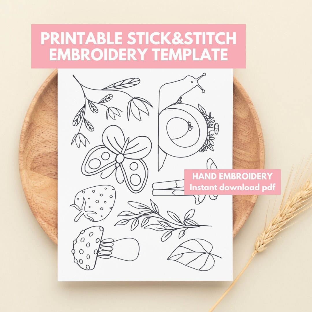 Printable Stick And Stitch Embroidery Patterns Download Cottage in Printable Stick and Stitch