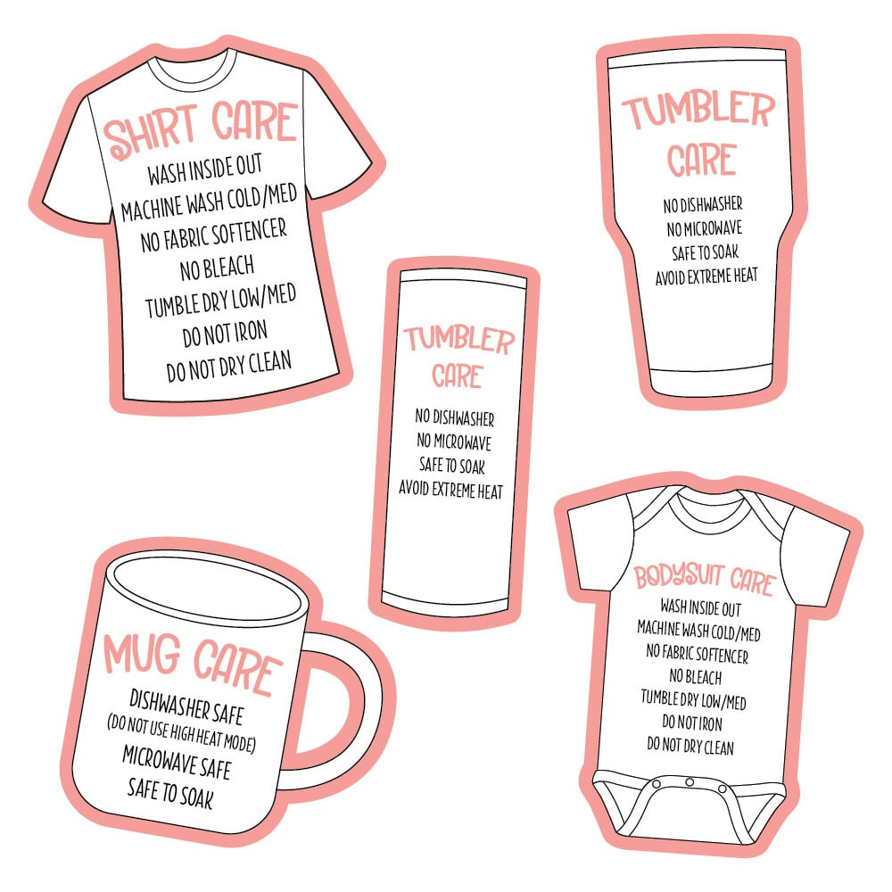 Printable Sublimation Care Tags With Washing Instructions with Free Printable Sublimation Tumbler Care Instructions