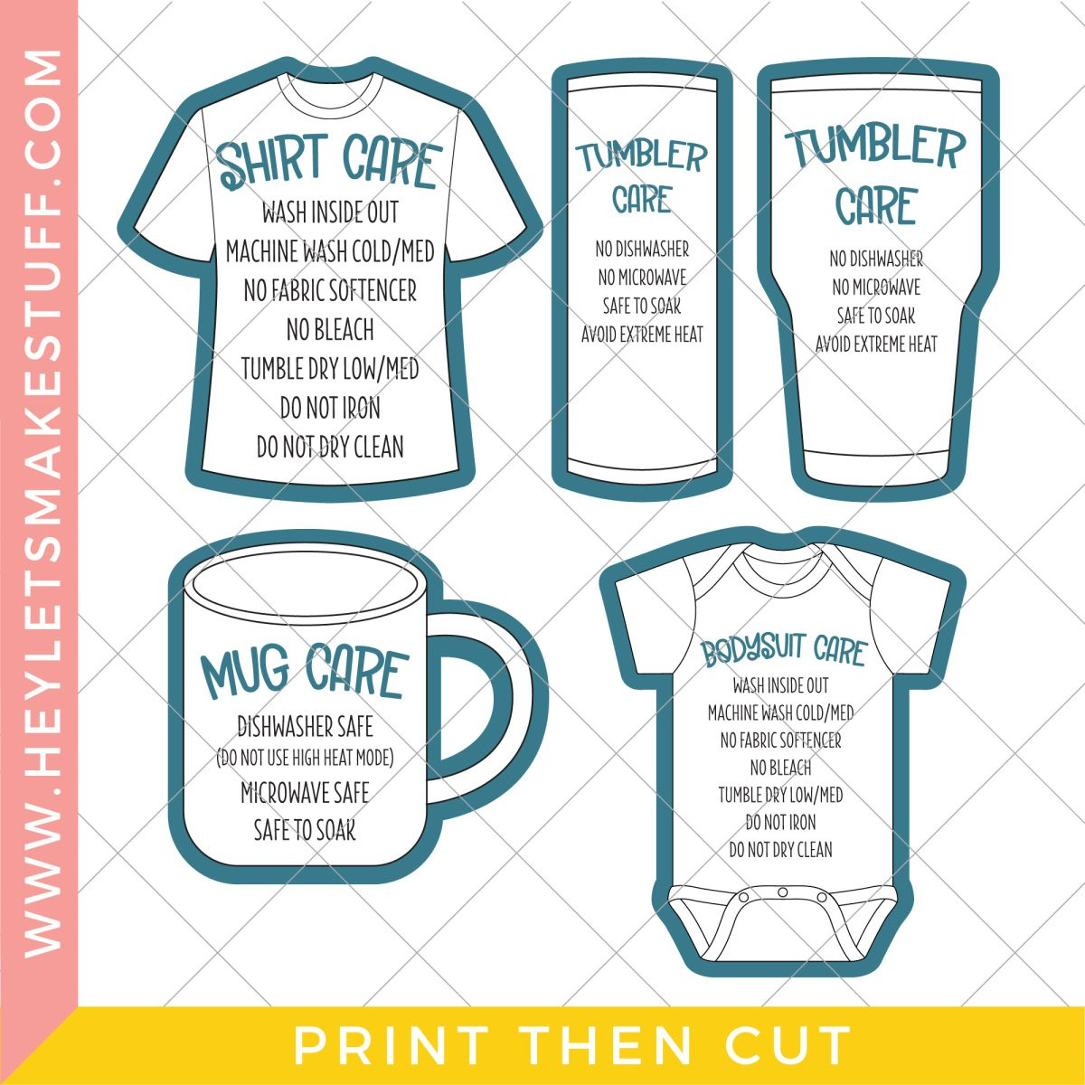 Printable Sublimation Care Tags With Washing Instructions within Free Printable Sublimation Tumbler Care Instructions