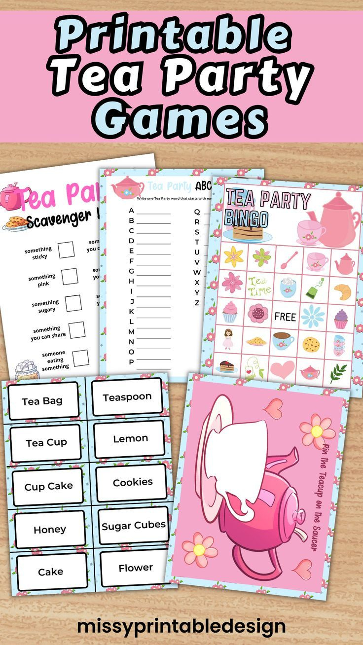 Printable Tea Party Games inside Free Printable Tea Party Games