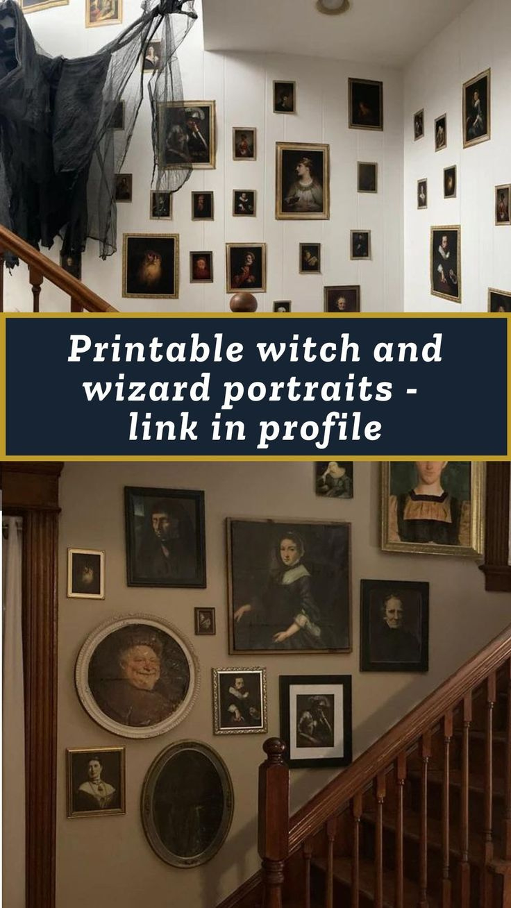Printable Wizard Portraits pertaining to Staircase Hogwarts Portraits Printable