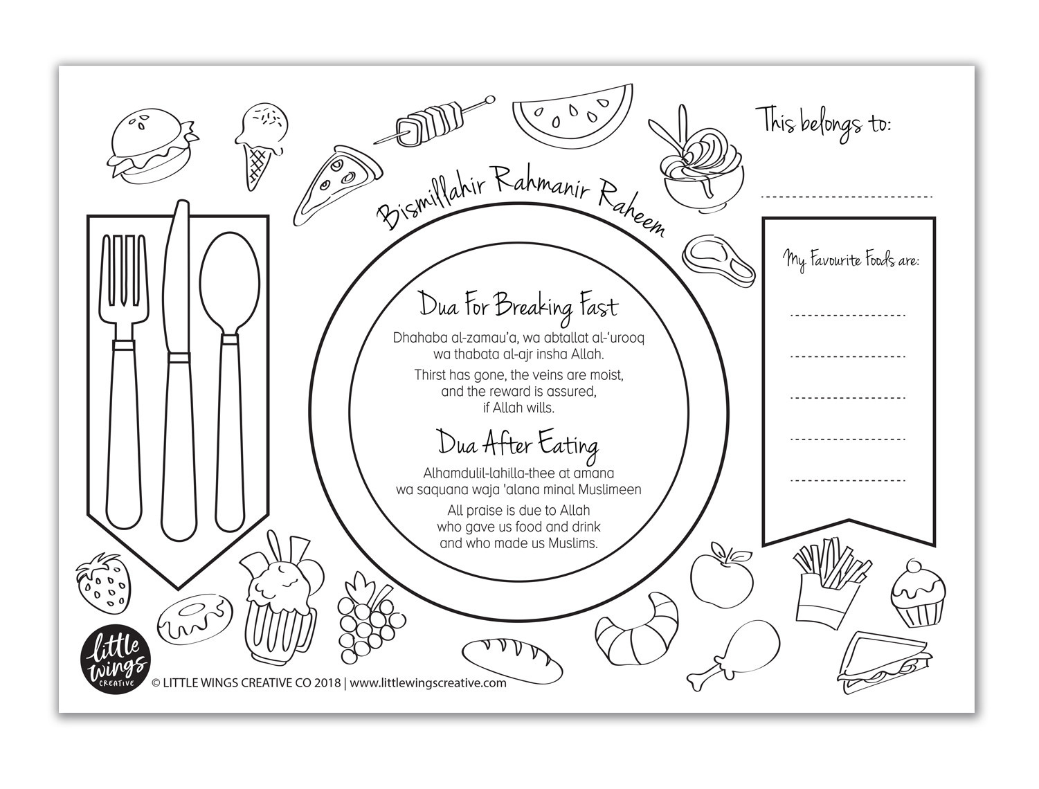 Pss Ramadan 2/2 - Little Wings Creative Colittle Wings Creative Co inside Ramadan Placemat Printable