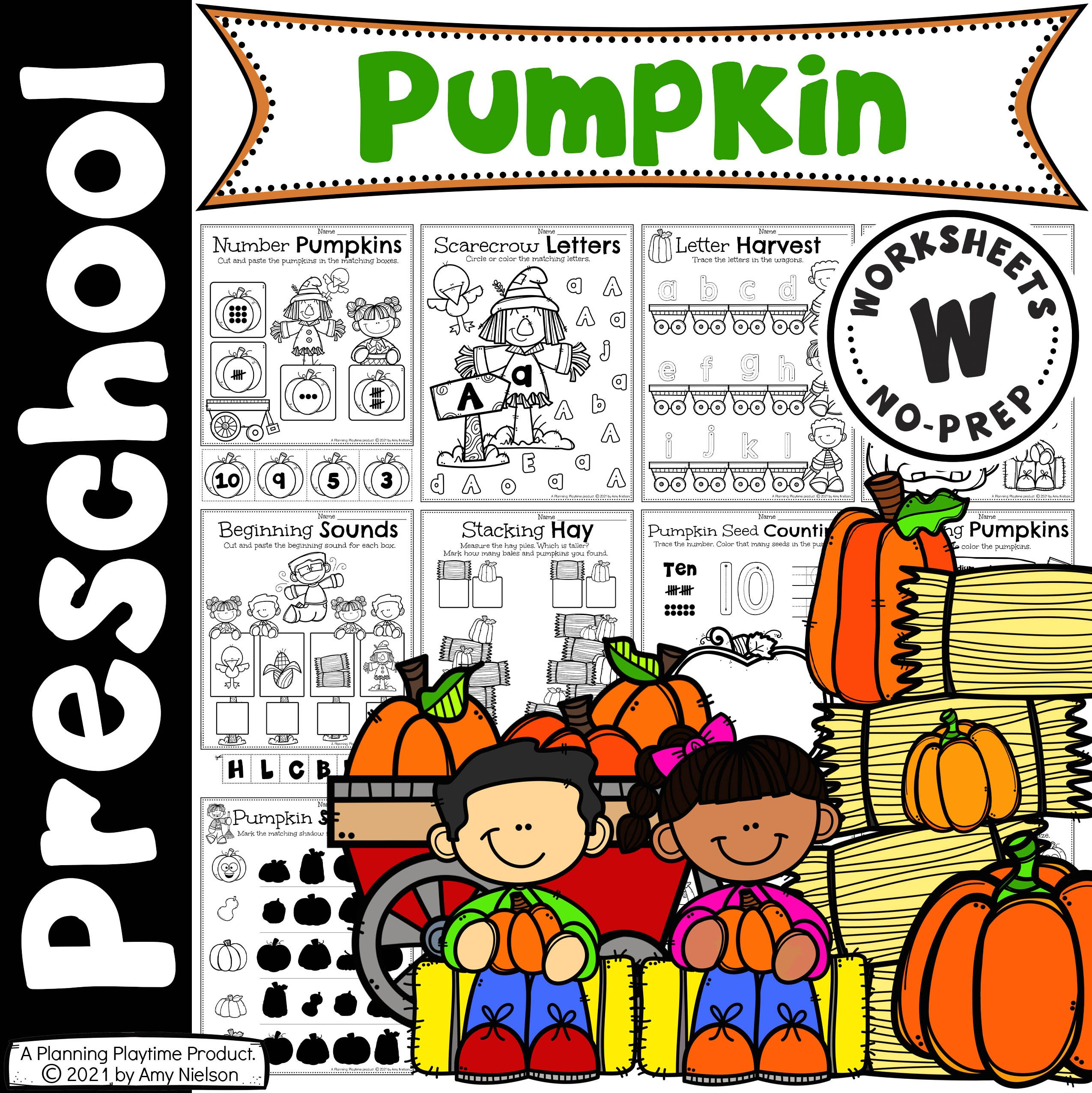 Pumpkin Worksheets Preschool - Planning Playtime inside Planning Playtime Free Printables