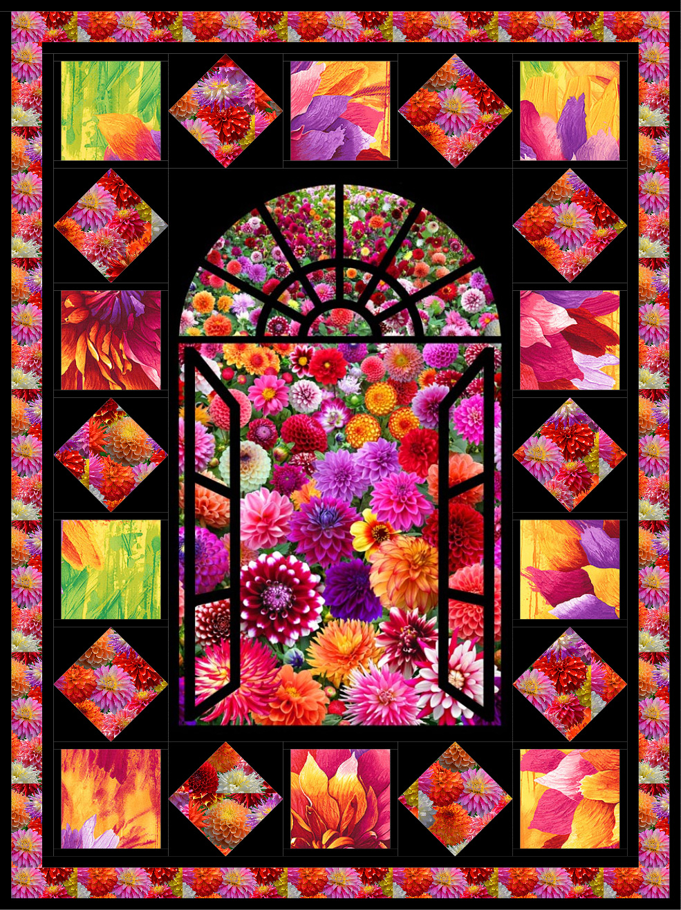 Quilt Inspiration: Free Pattern Day! Stained Glass Quilts for Printable Free Stained Glass Quilt Pattern