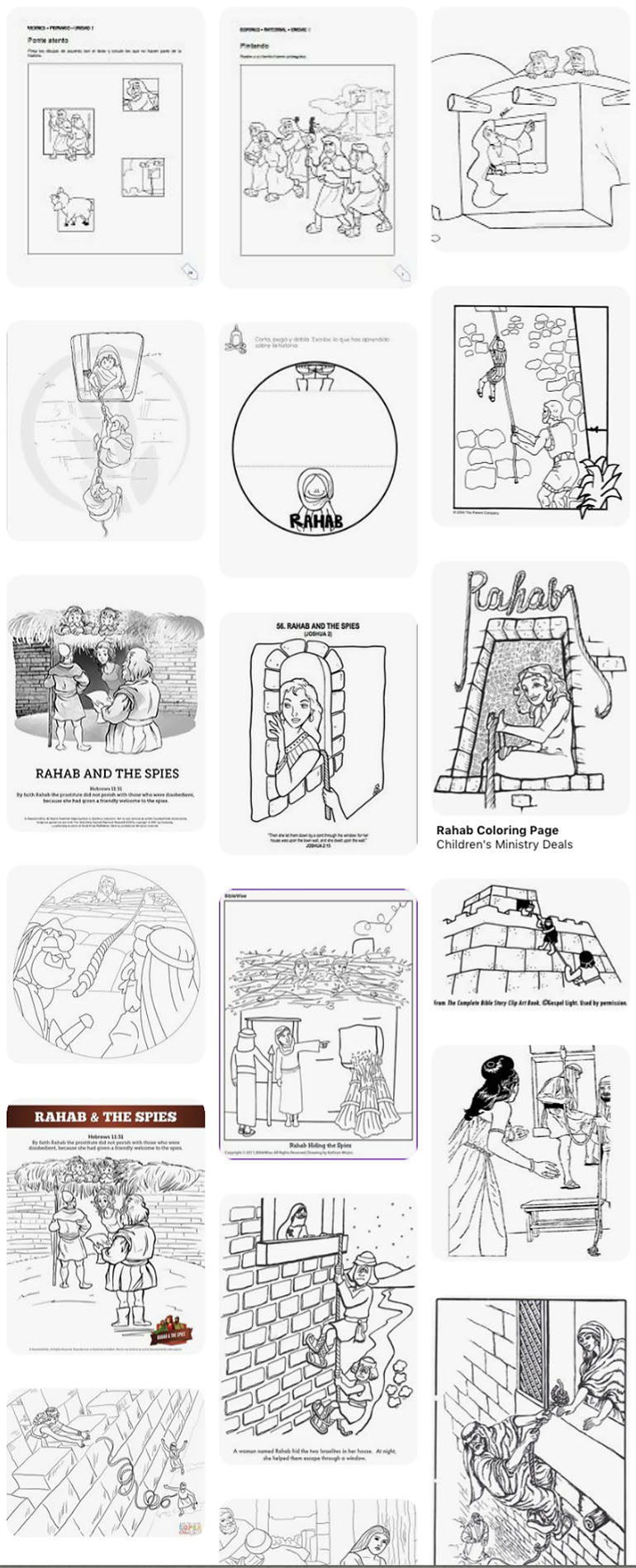 Rahab - Coloring Page - Sundayschoolist throughout Free Printable Rahab and the Spies Craft