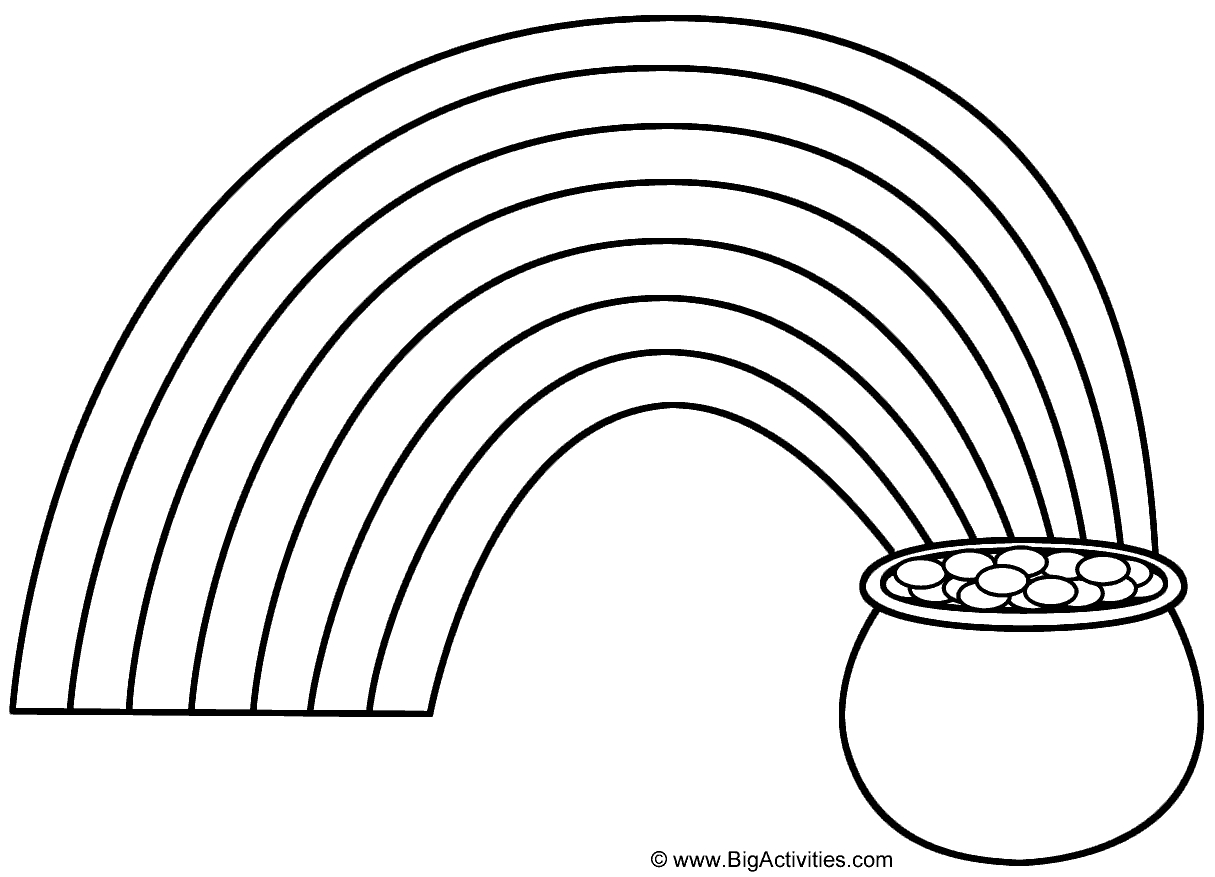 Rainbow And Pot Of Gold - Coloring Page (St. Patrick&amp;#039;S Day) inside Printable Rainbow Pot Of Gold