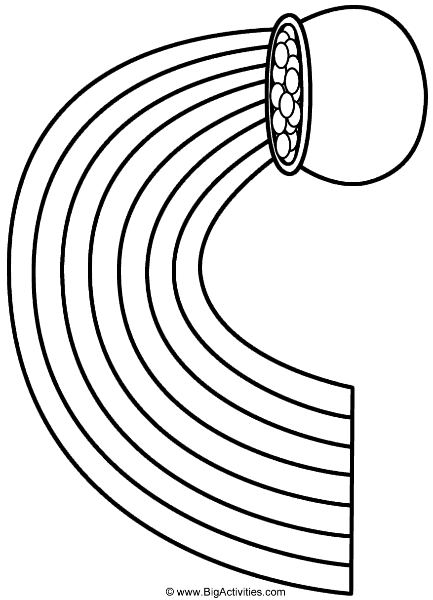 Rainbow And Pot Of Gold (Landscape) - Coloring Page (St. Patrick&amp;#039;S with Printable Rainbow Pot of Gold