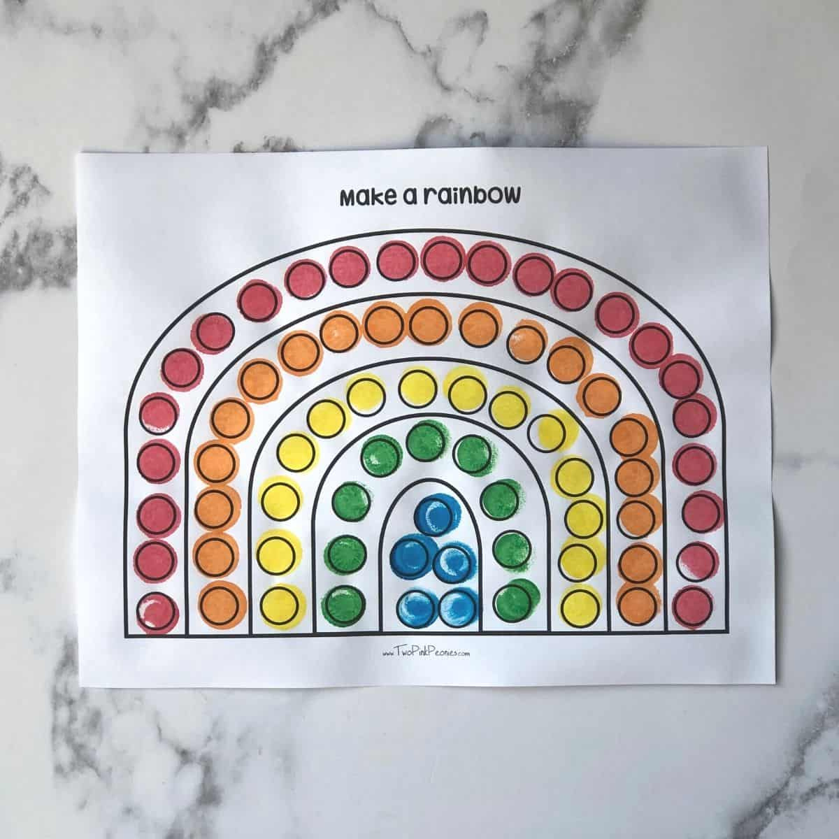 Rainbow Dot Marker Printable {Totally Free Instant Download} for Free Printable Rainbow Dot Marker Printable