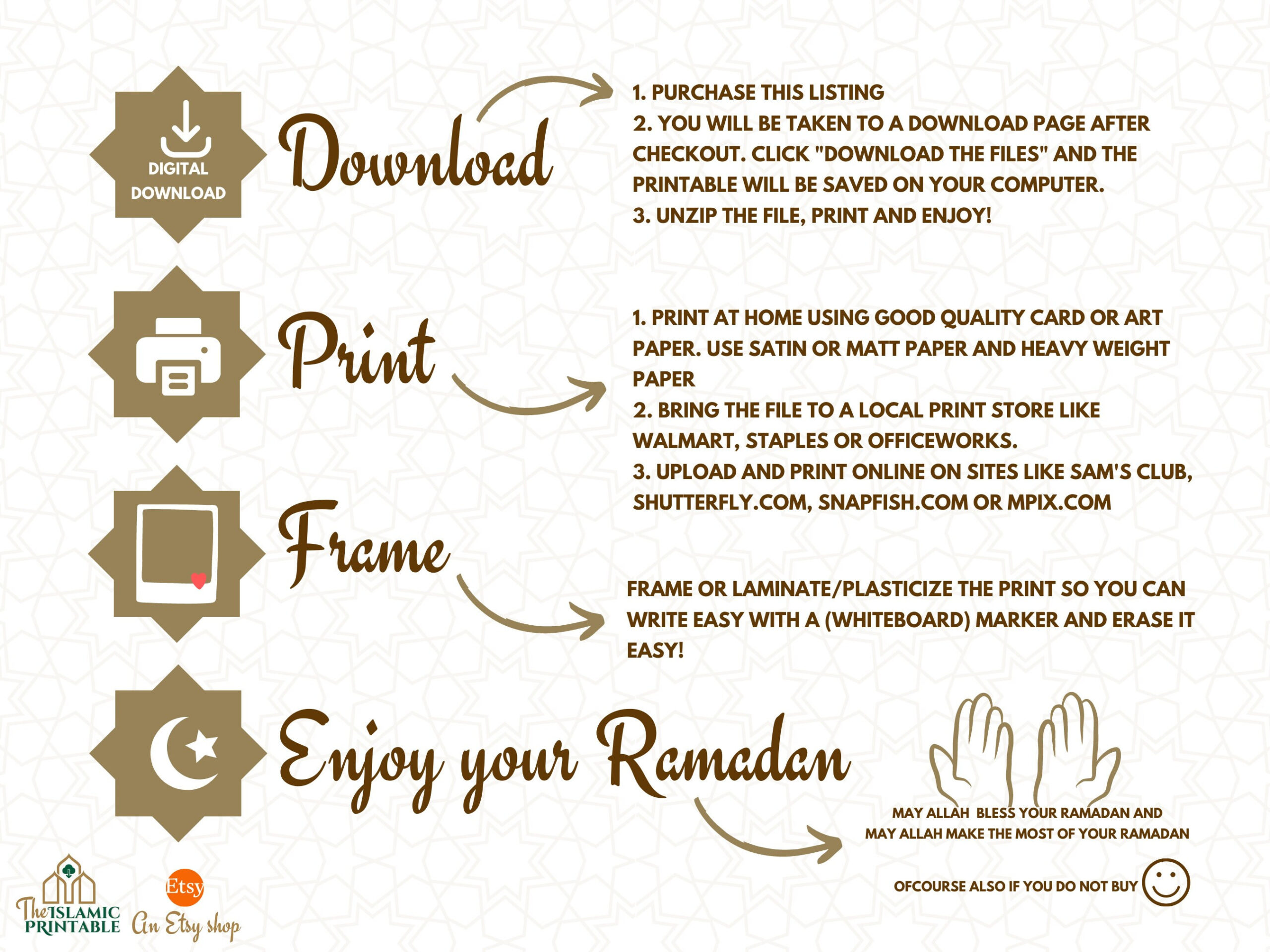 Ramadan 3 Printables Set Minimalistisch Gezeichnet | Fasten Dua in Etsy Ramadan Printables