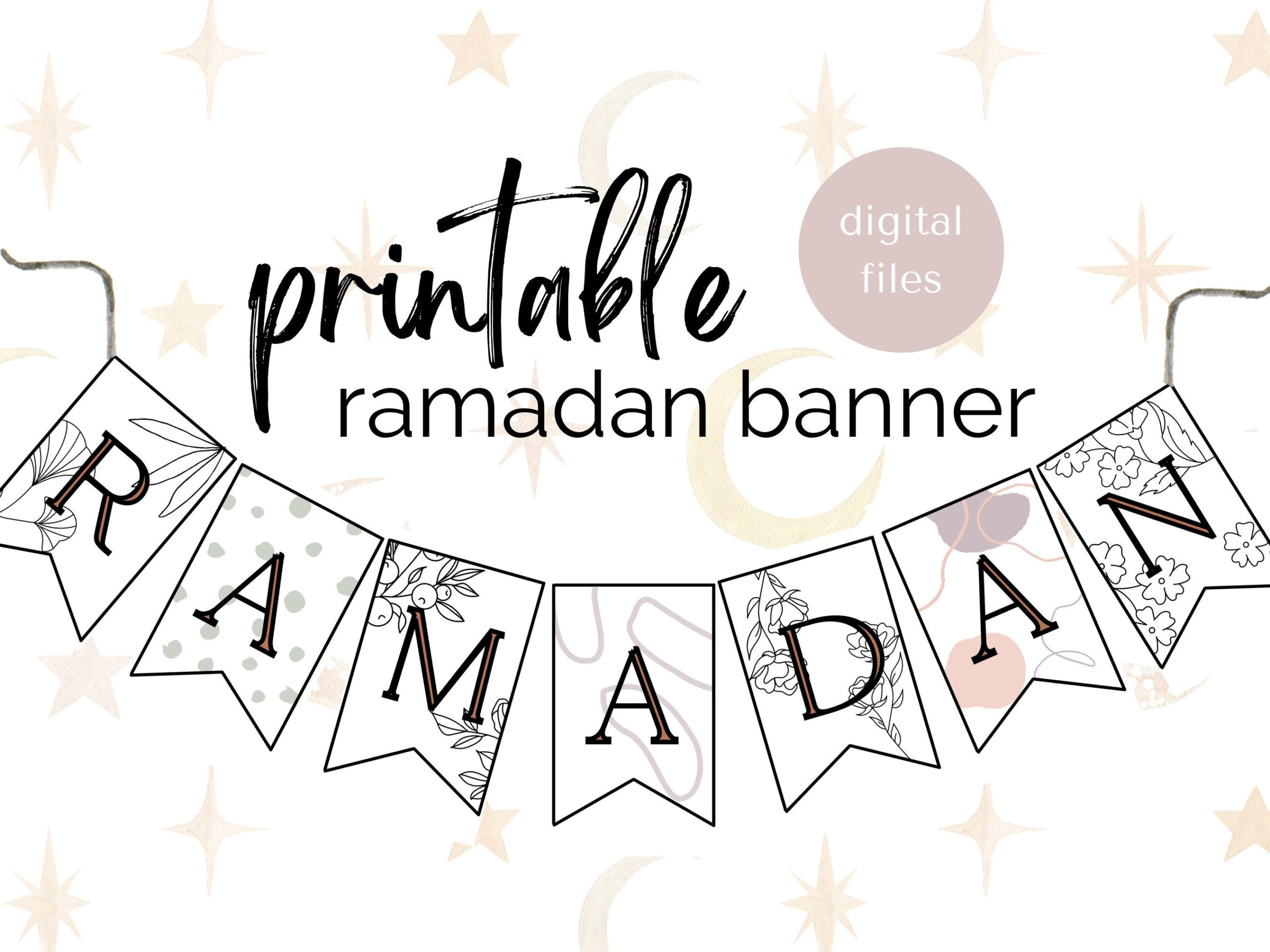 Ramadan Banner, Ramadan Mubarak Banner, Ramadan Printables for Printable Ramadan Banners