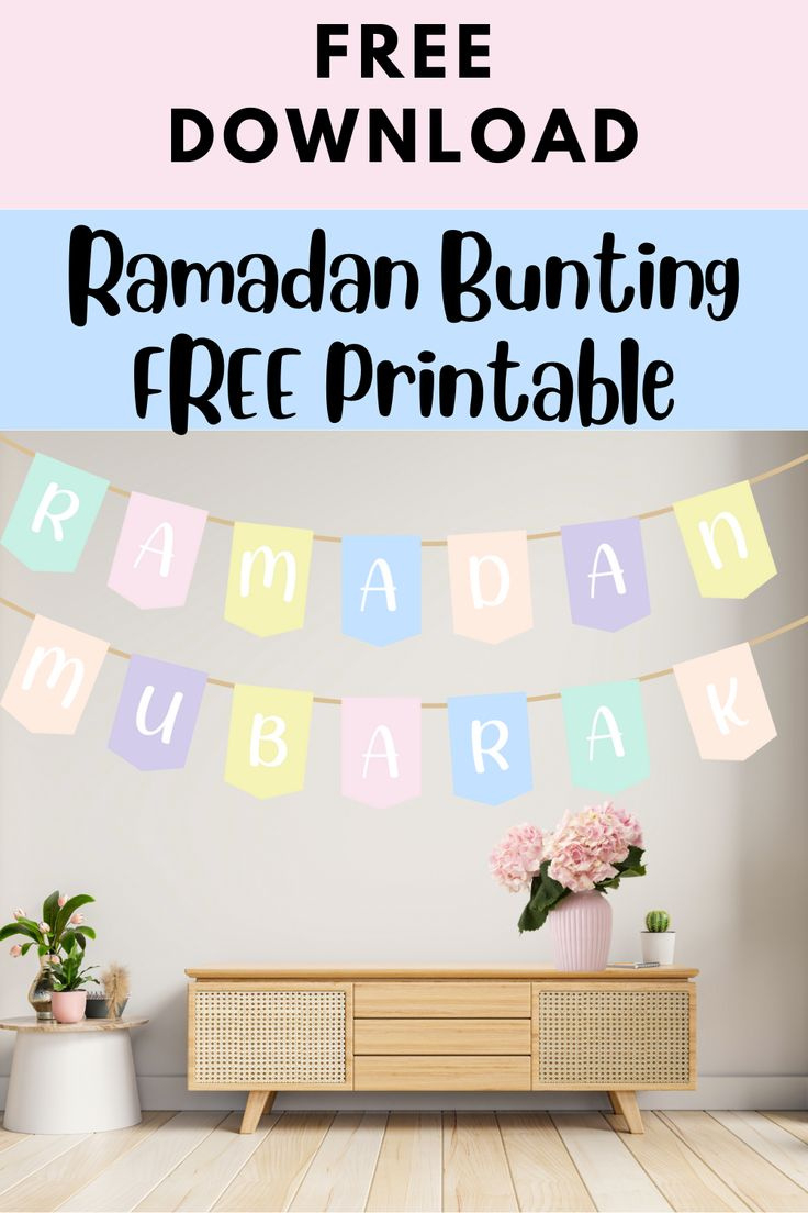 Ramadan Bunting Free Printable | Ramadan Decor | Ramadan for Ramadan Bunting Printable Free