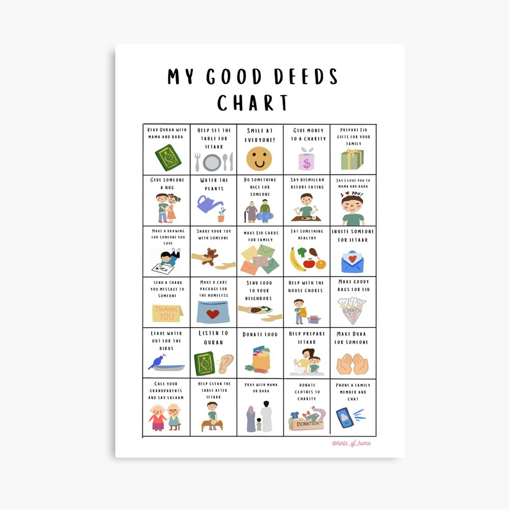 Ramadan-Chart Für Gute Taten Muslimischer Kinder | Galeriedruck intended for Printable Ramadan Chart