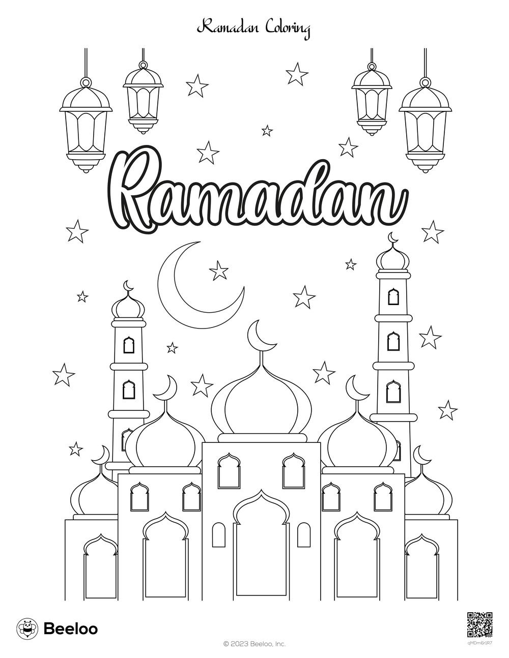 Ramadan Coloring • Beeloo Printable Crafts And Activities For Kids in Printable Ramadan Craft