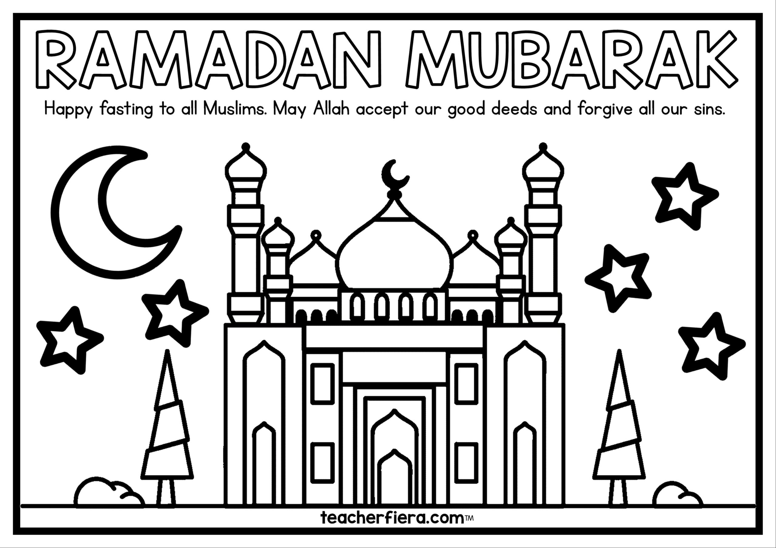 Ramadan Colouring Sheets – Teacherfiera inside Printable Ramadan Coloring Pages