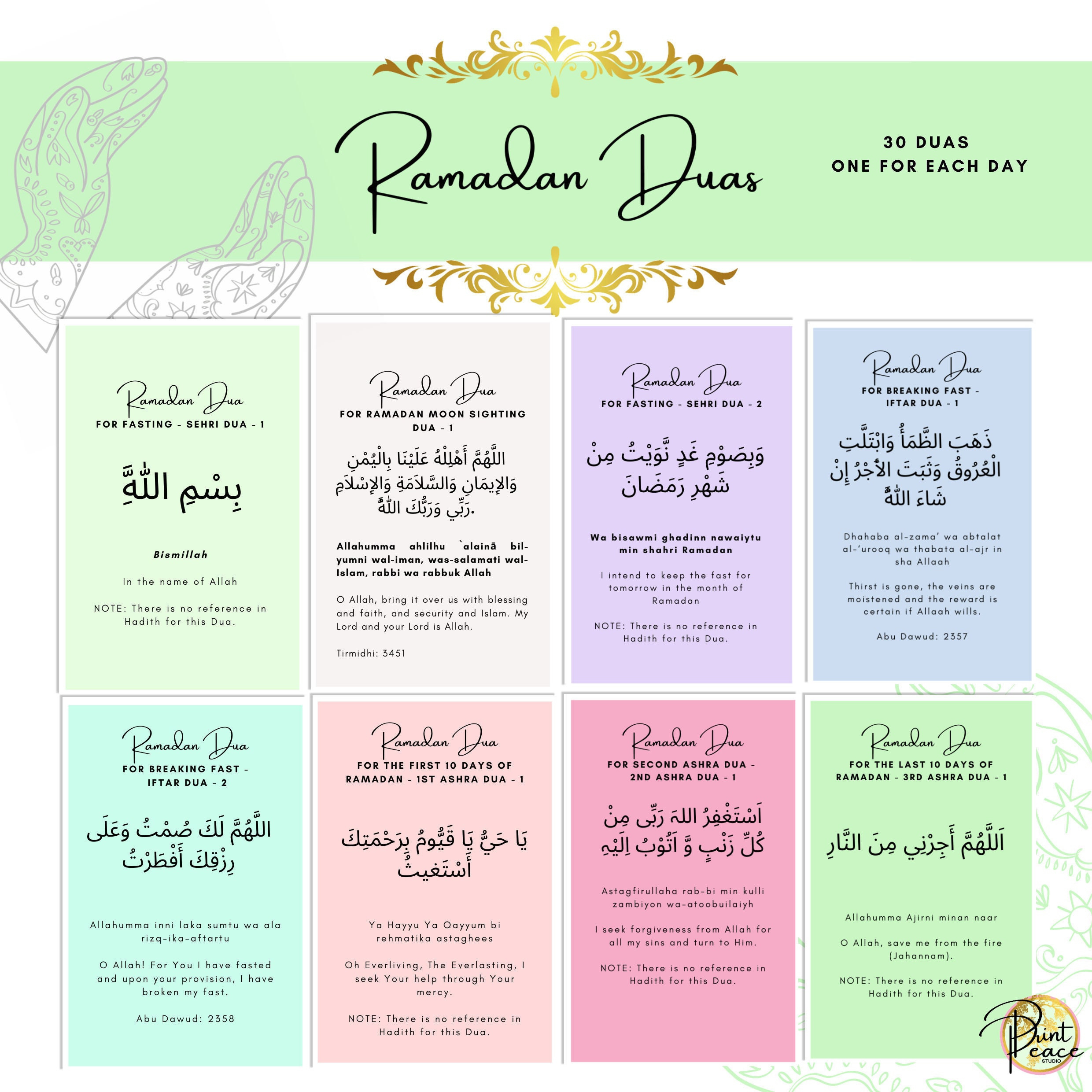 Ramadan Duas / Flash Cards / Ramadan Plannar/ Family Duas/ A with regard to Printable Dua Cards For Ramadan