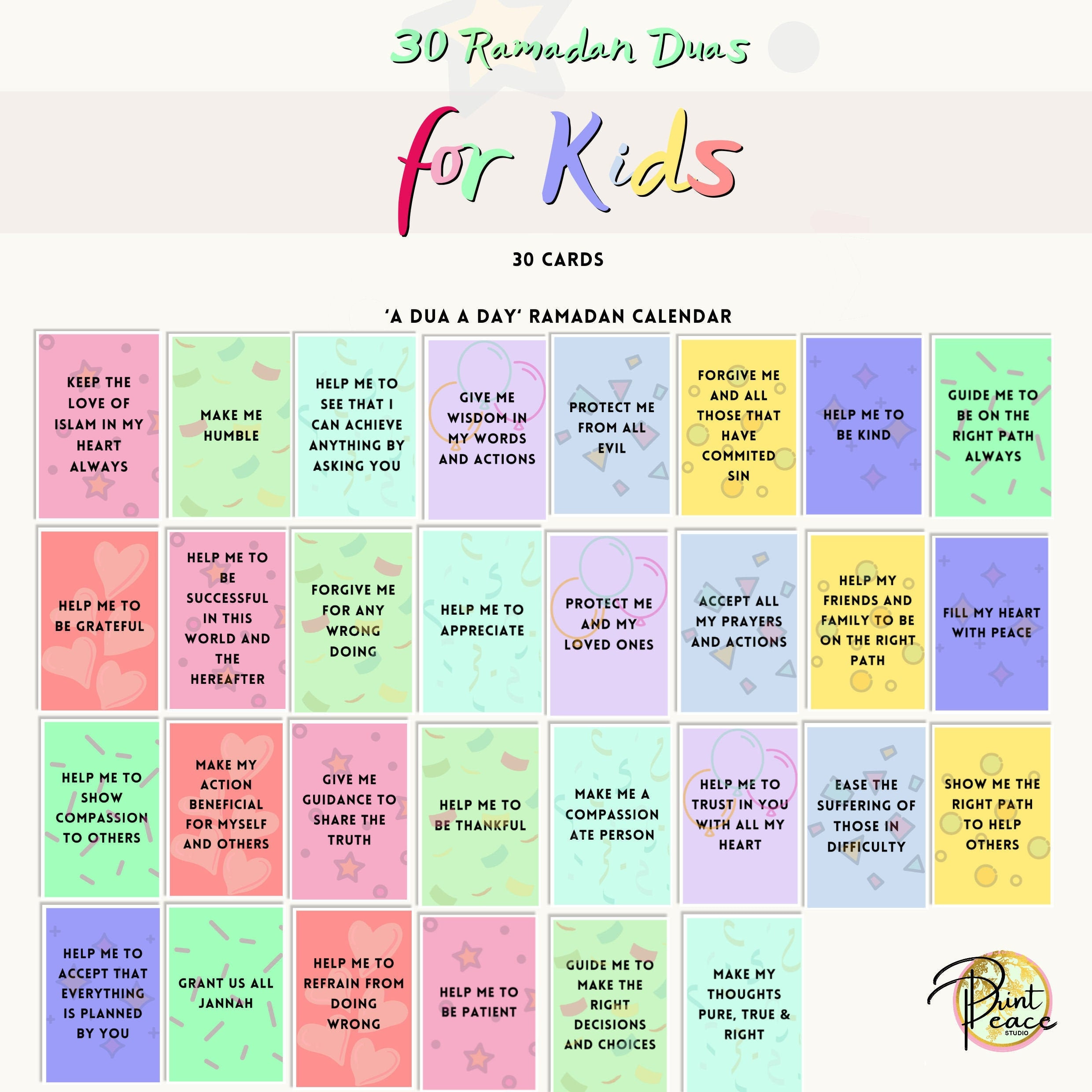 Ramadan Duas Für Kinder / Ramadan Druckbare Karten / Ramadan Aktivitäten / Ramadan Mubarak Karten / Duas Für Kinder / Ramadan Fastenzeit / Kinder pertaining to Etsy Ramadan Printables