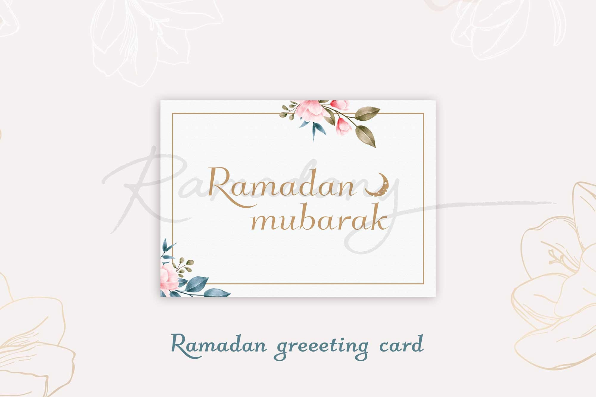 Ramadan Floral Digital Greeting Card – Ramadan 2023 Card 5X7 And with regard to 4X6 Ramadan Printables