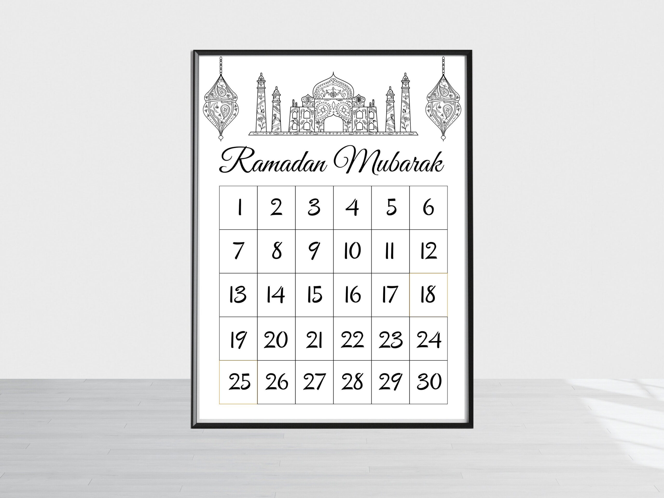 Ramadan Kalender Countdown Bis Eid, Ramadan Dekoration, Ramadan inside Printable Ramadan Countdown Calendar