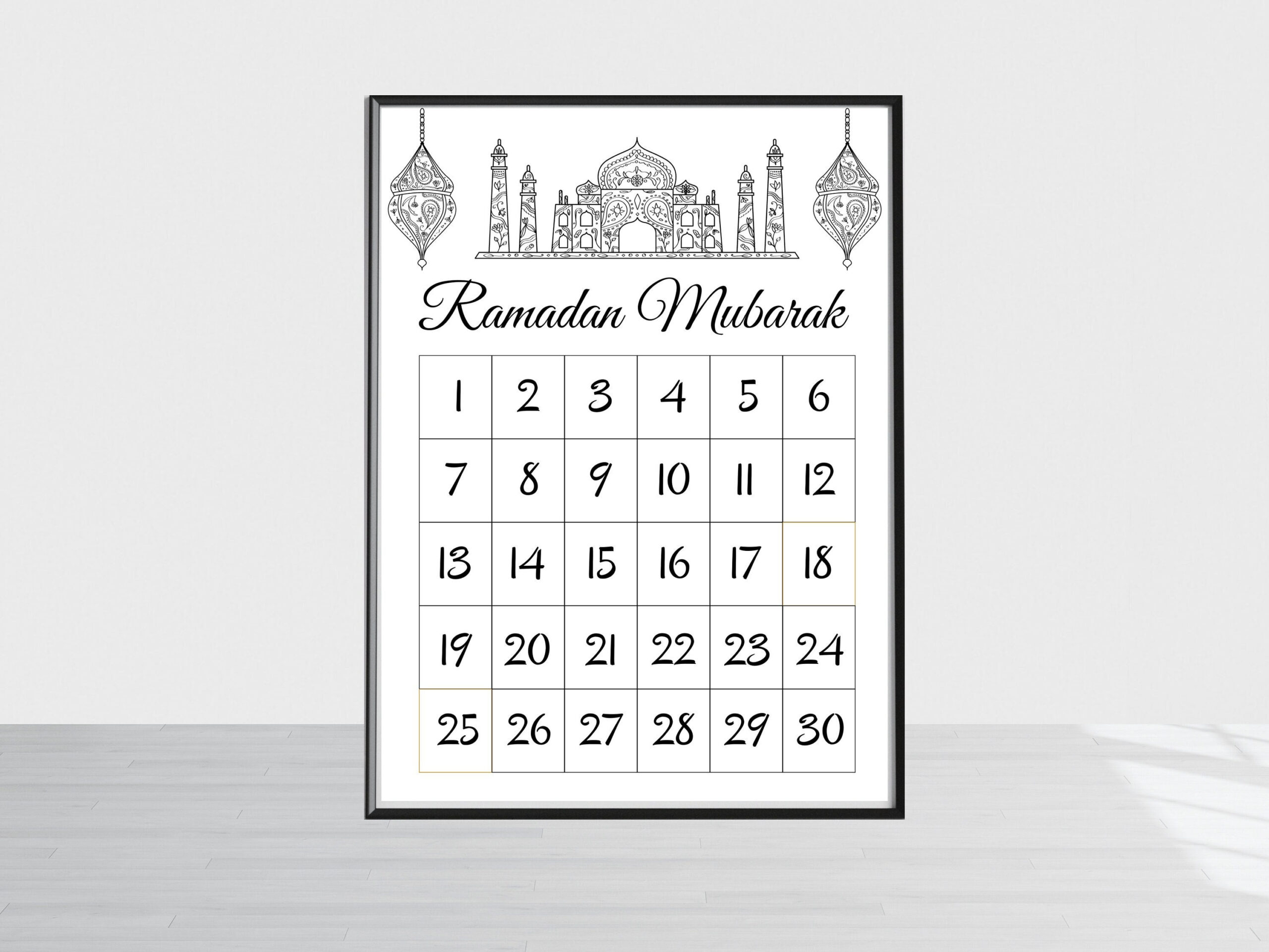 Ramadan Kalender Countdown Bis Eid, Ramadan Dekoration, Ramadan intended for Ramadan Countdown Calendar Printable