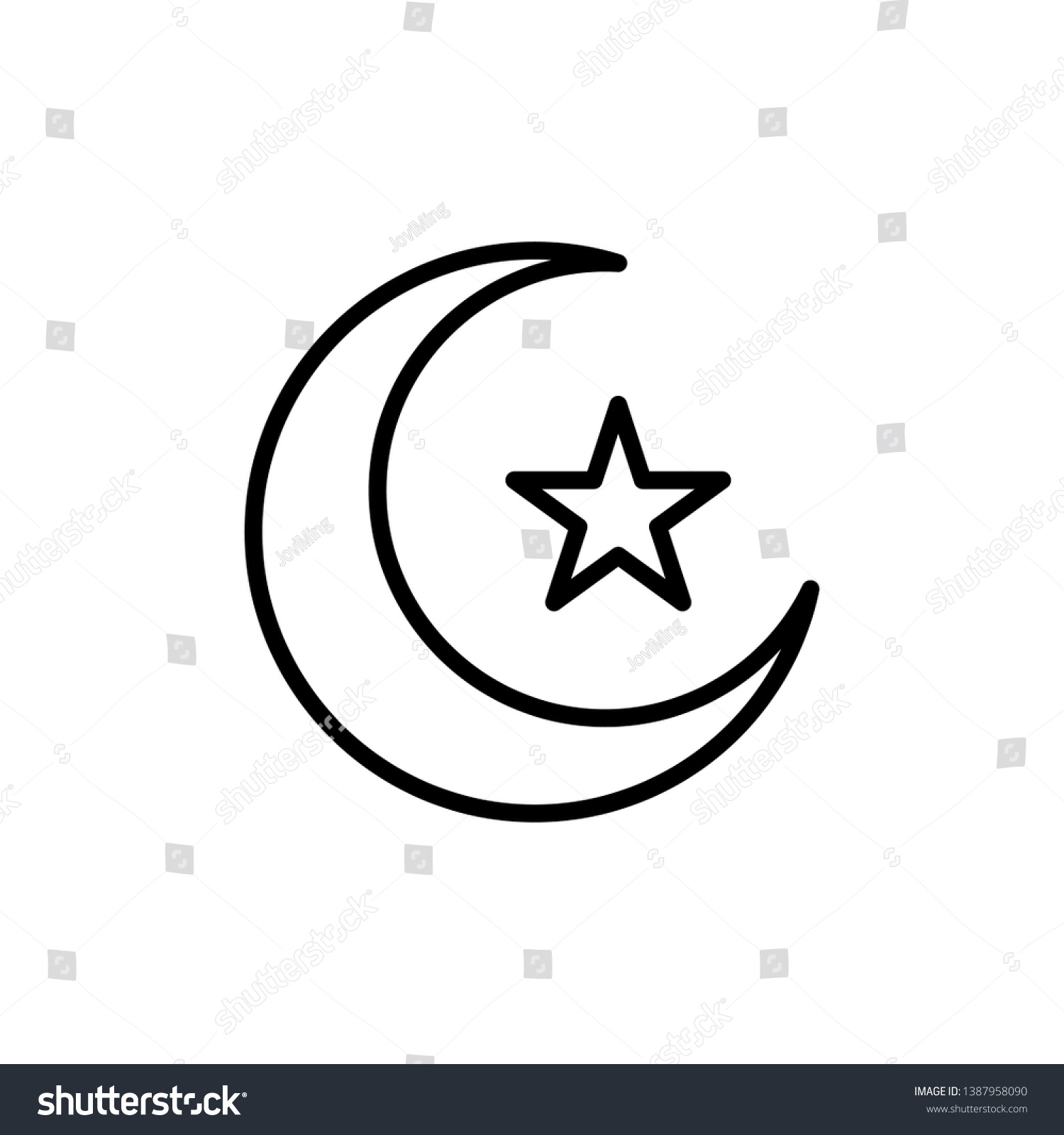 Ramadan Kareem Crescent Moon Star Vector: Stock-Vektorgrafik for Printable Ramadan Moon And Star Template